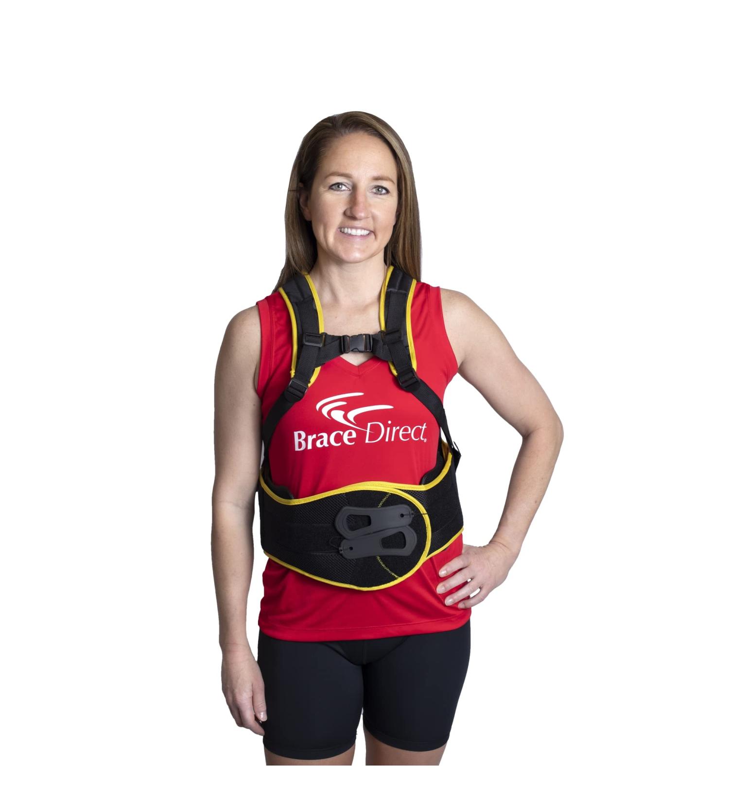 TLSO Thoracic Medical Back Brace for Pain Relief & Post Op Support - Brace Align Black-Yellow Universal - PDAC L0456 L0457 - Buy Online on GoSupps.com