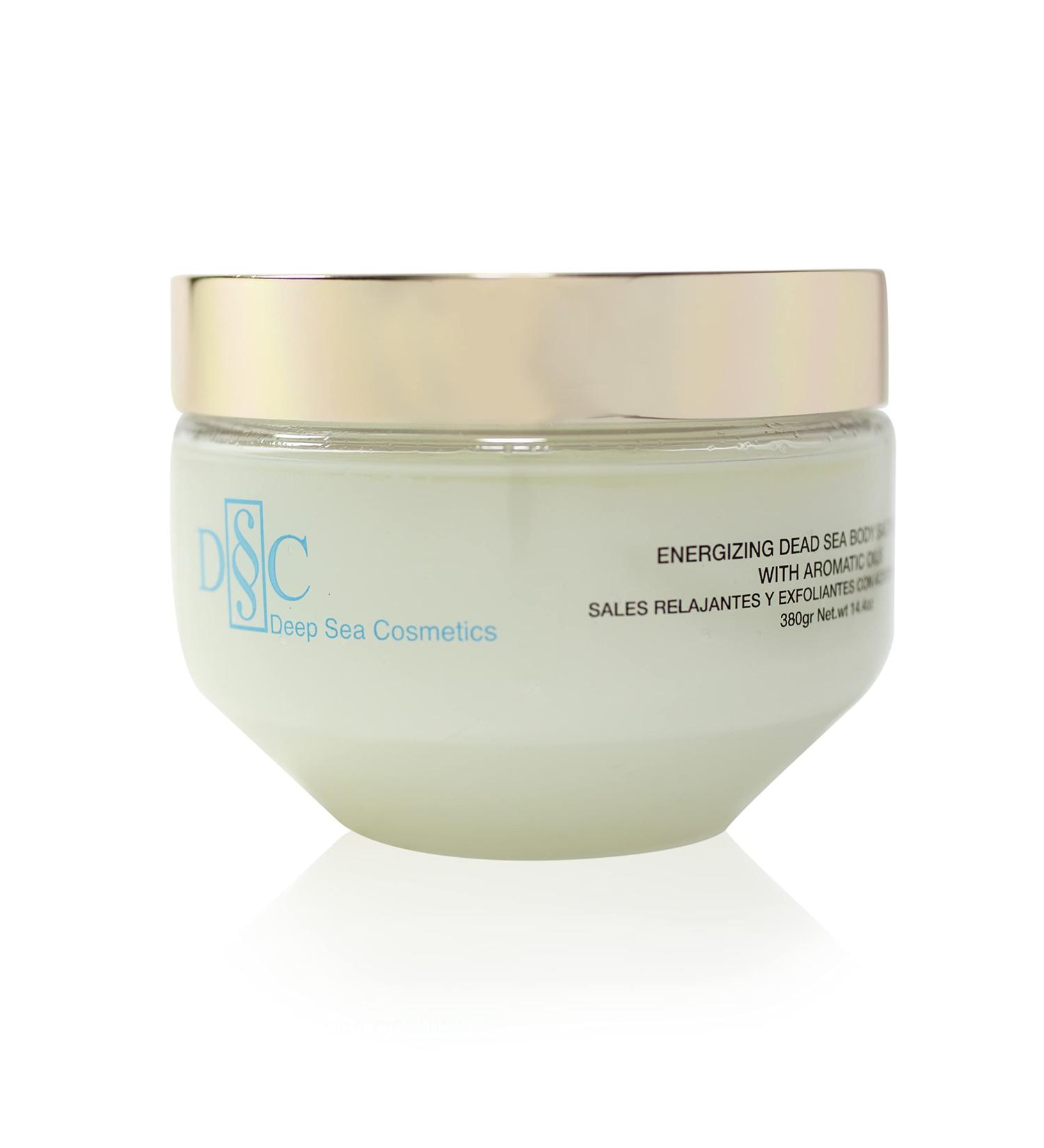 Deep Sea Cosmetics | Energizing Body Salt Scrub | Dead Sea Salt Scrub With Natural Oils Green Tea Lavender and Eucalyptus Extracts - 14.4 Oz