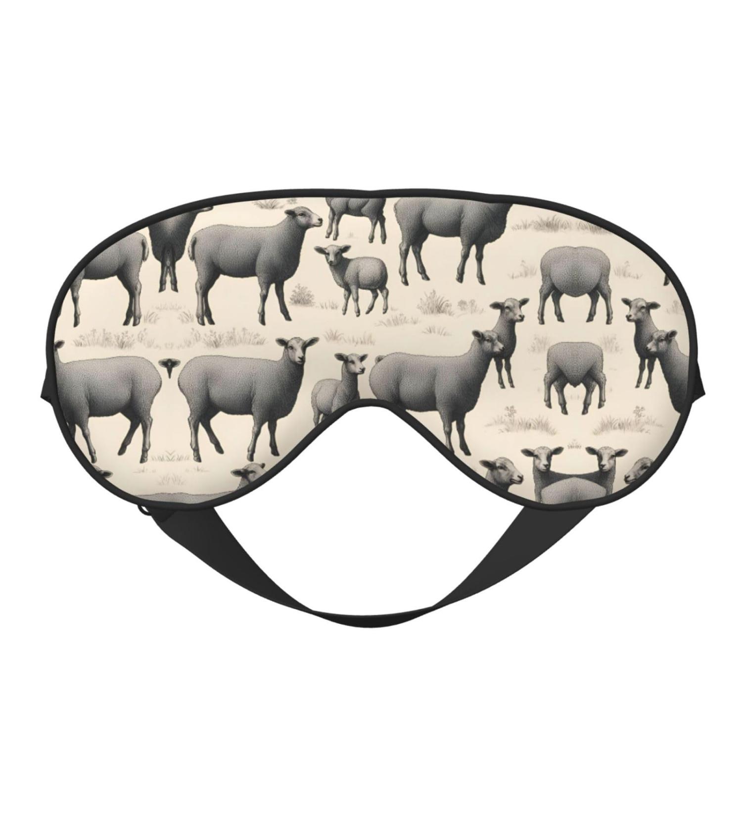 Buy SSIMOO Cute Sheep Lamb Print Eye Mask - Ultra-Soft Light-Blocking for Restful Sleep | International Shipping - Buy Online on GoSupps.com