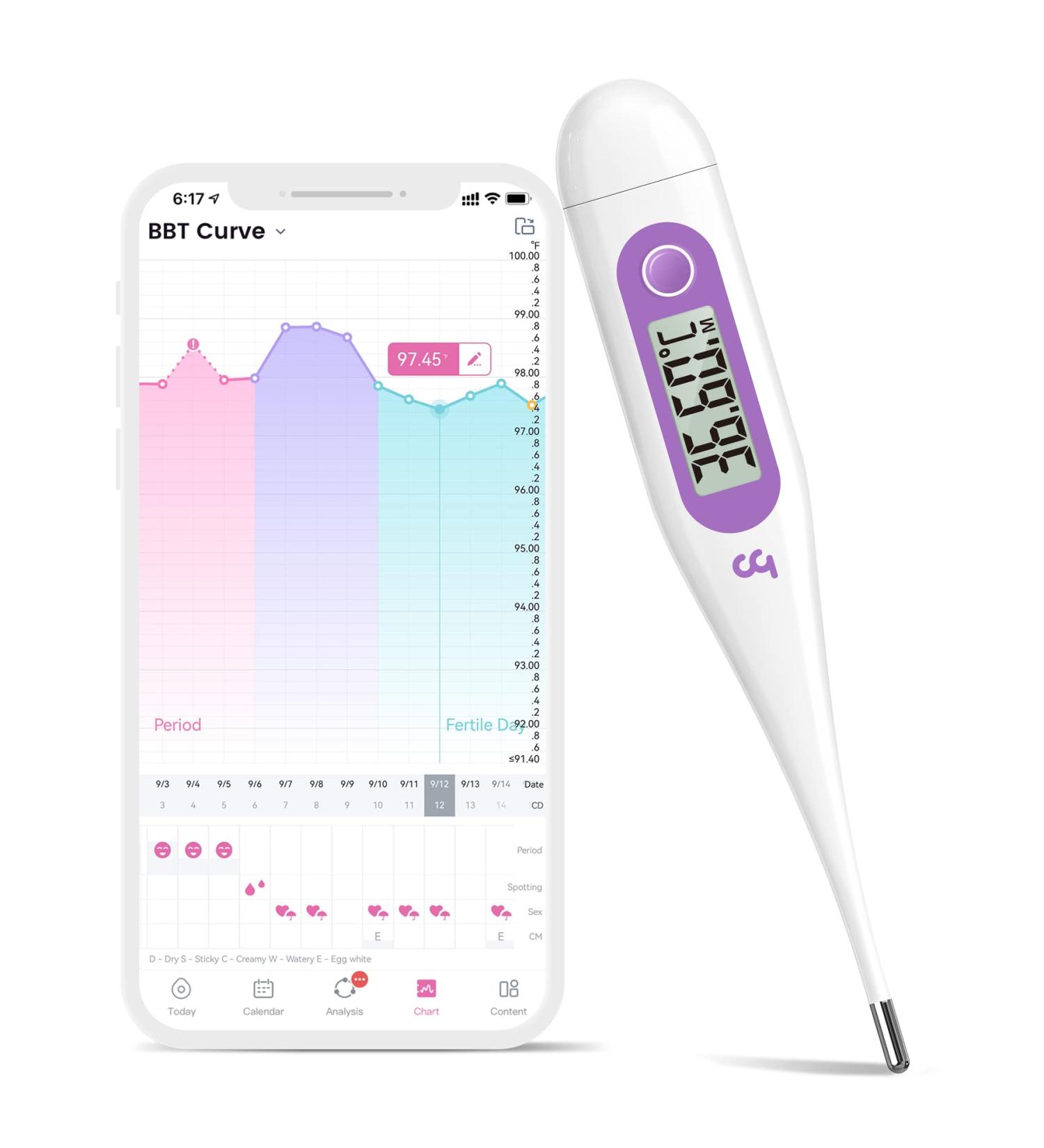 Femometer Digital Basal Body Temperature Thermometer for Fertility Tracking - Purple - Buy Online on GoSupps.com