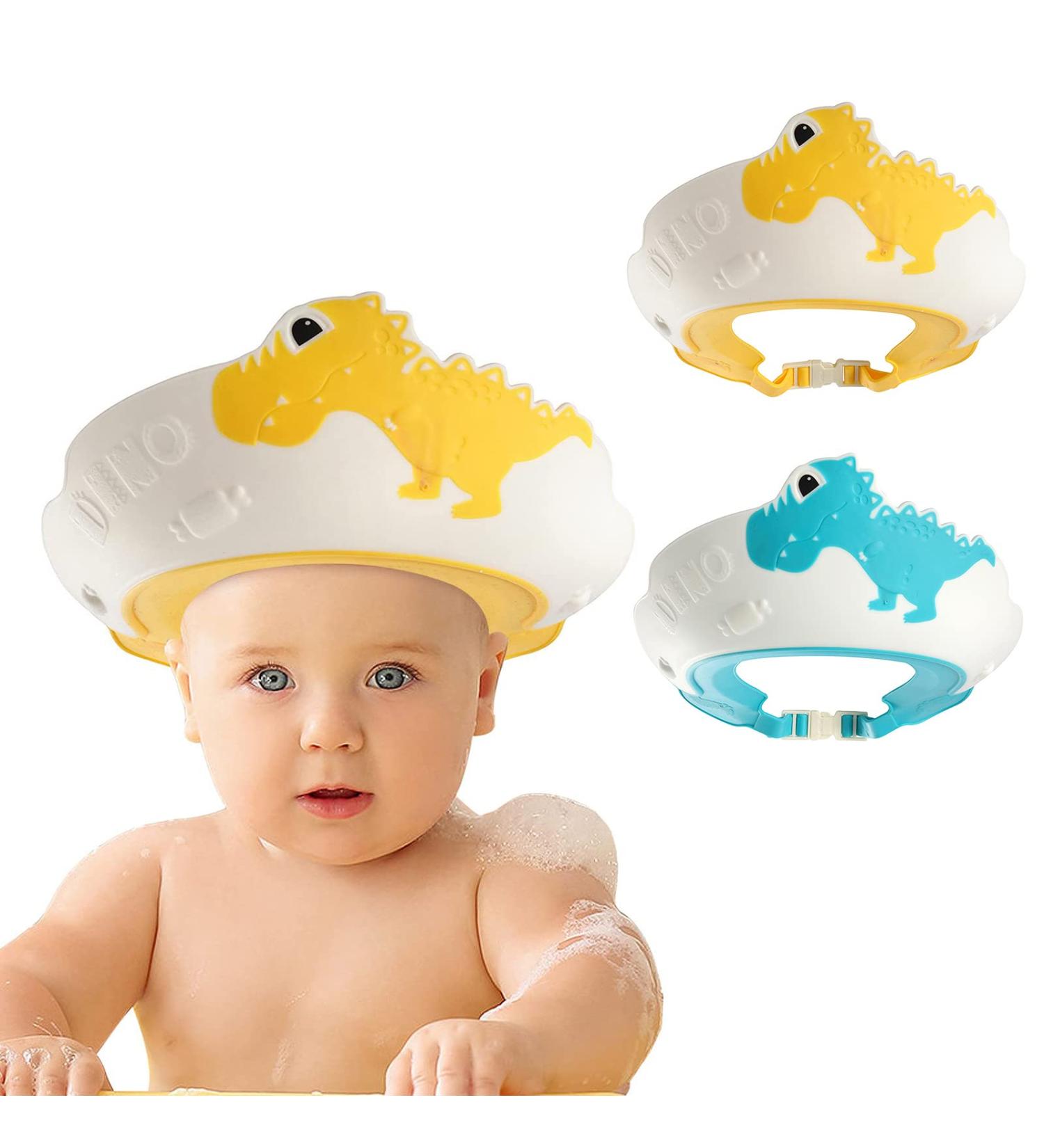 FUNUPUP 2 Pack Baby Shower Cap for Kids - Adjustable Toddler Hair Washing Bathing Cap with Dinosaur Design - Protect Baby Eyes - Baby Shower Visor Shampoo Cap - Buy Online on GoSupps.com
