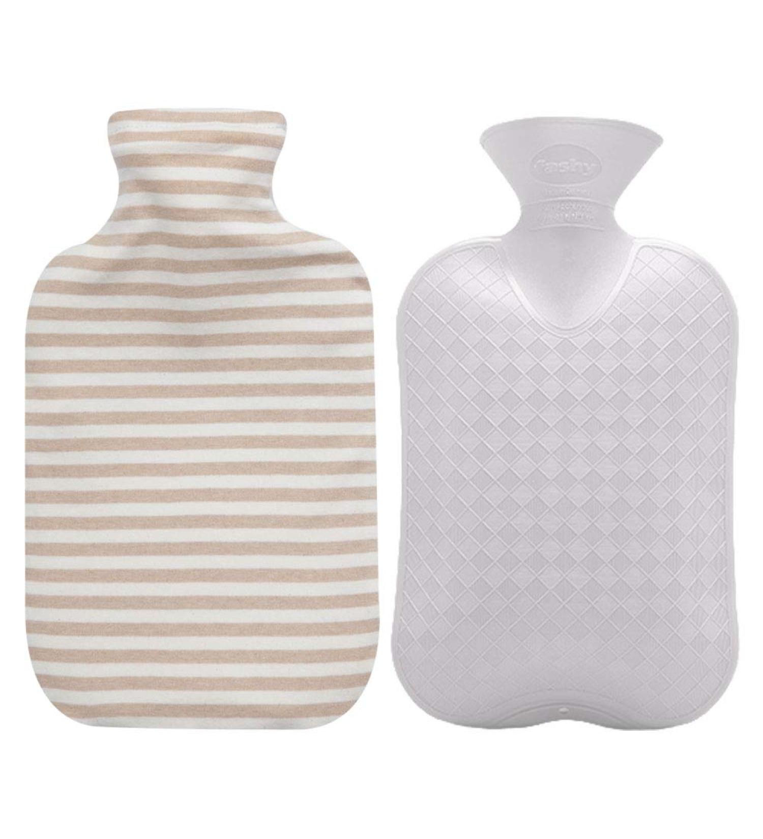 Fashy Hot Water Bottle with Organic Cotton Cover - Ivory, 67oz - Buy Online on GoSupps.com