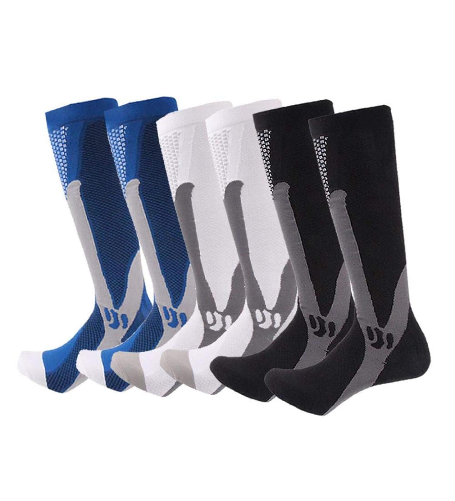 Compression Socks for Men & Women - 6 Pairs Ideal for Running Sports Medical Travel & Pregnancy 20-25 mmHg S/M Mix - Buy Online on GoSupps.com