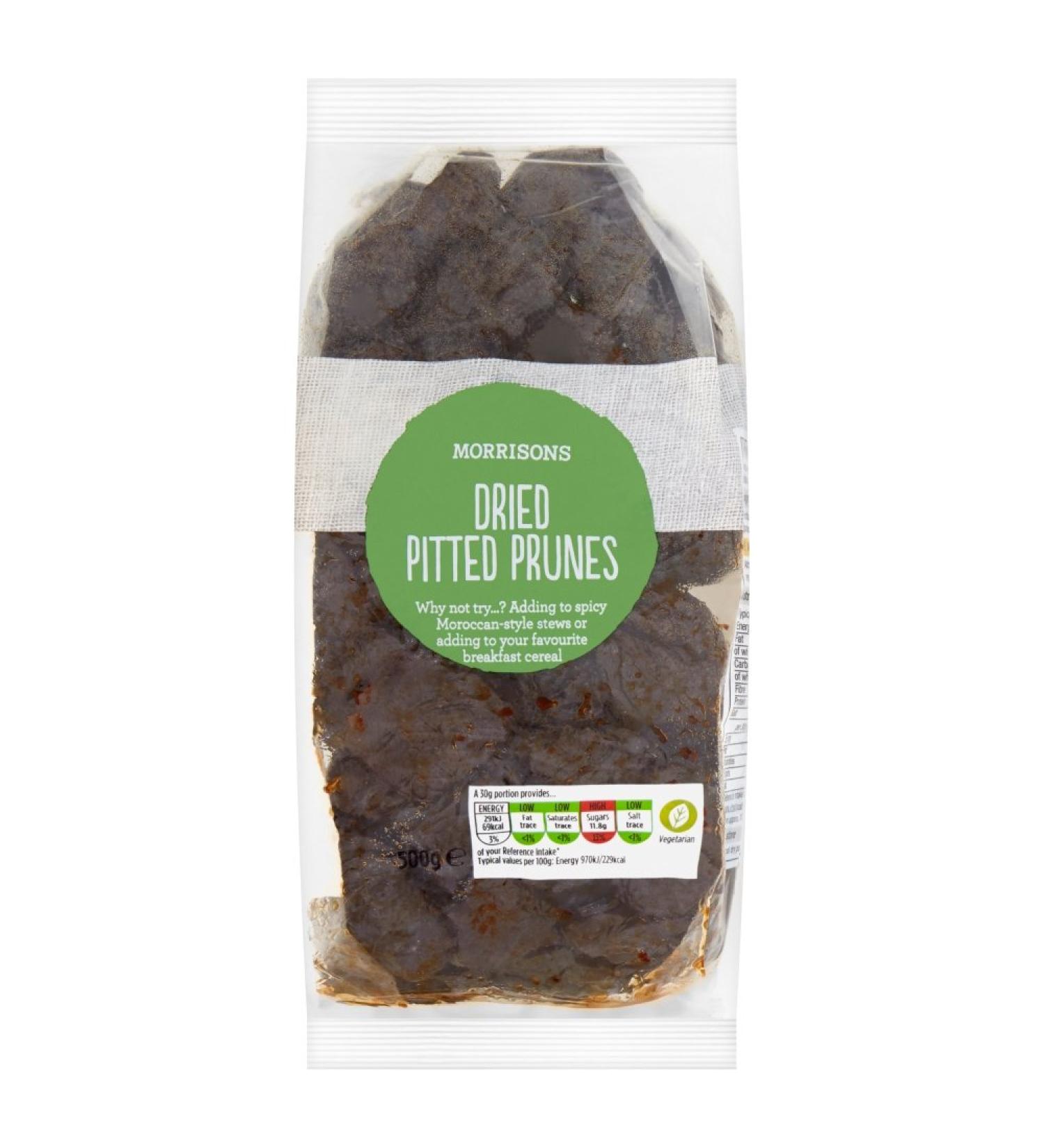 Morrisons Dried Pitted Prunes 500g - Buy Online on GoSupps.com