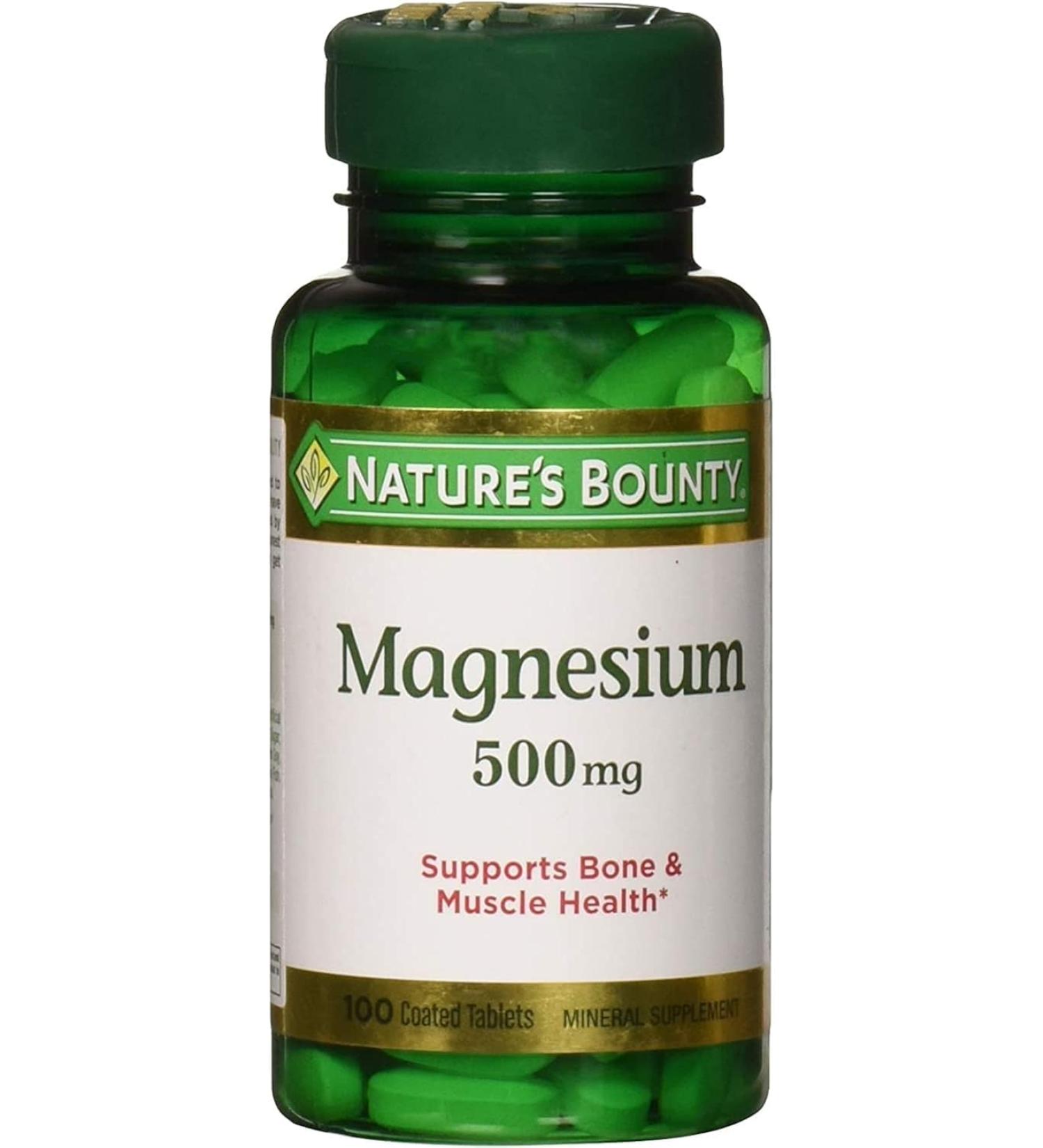 Nature's Bounty Magnesium Oxide 500mg 100 Tablets - Buy Online on GoSupps.com