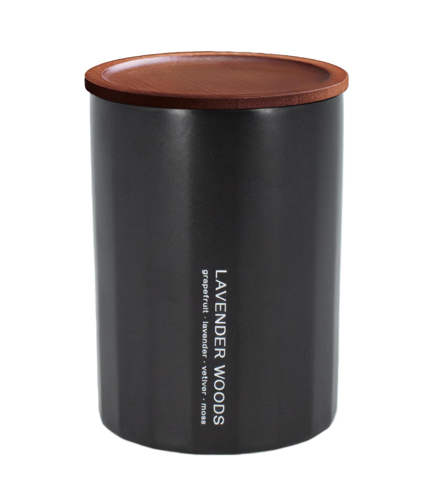 DOWAN 8oz Black Ceramic Jar Scented Candle - Rich Lavender Woods Wood Wick 45+ Hours - Non-Toxic Decor for Men's Cave & Bedroom - Buy Online on GoSupps.com