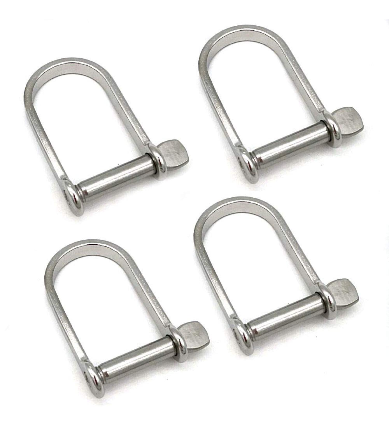 JY-MARINE Stainless Steel 316 5/16 Flat D Ring Shackles - Pack of 4 | Marine Grade Anchor Wide D Shackle - Buy Online on GoSupps.com