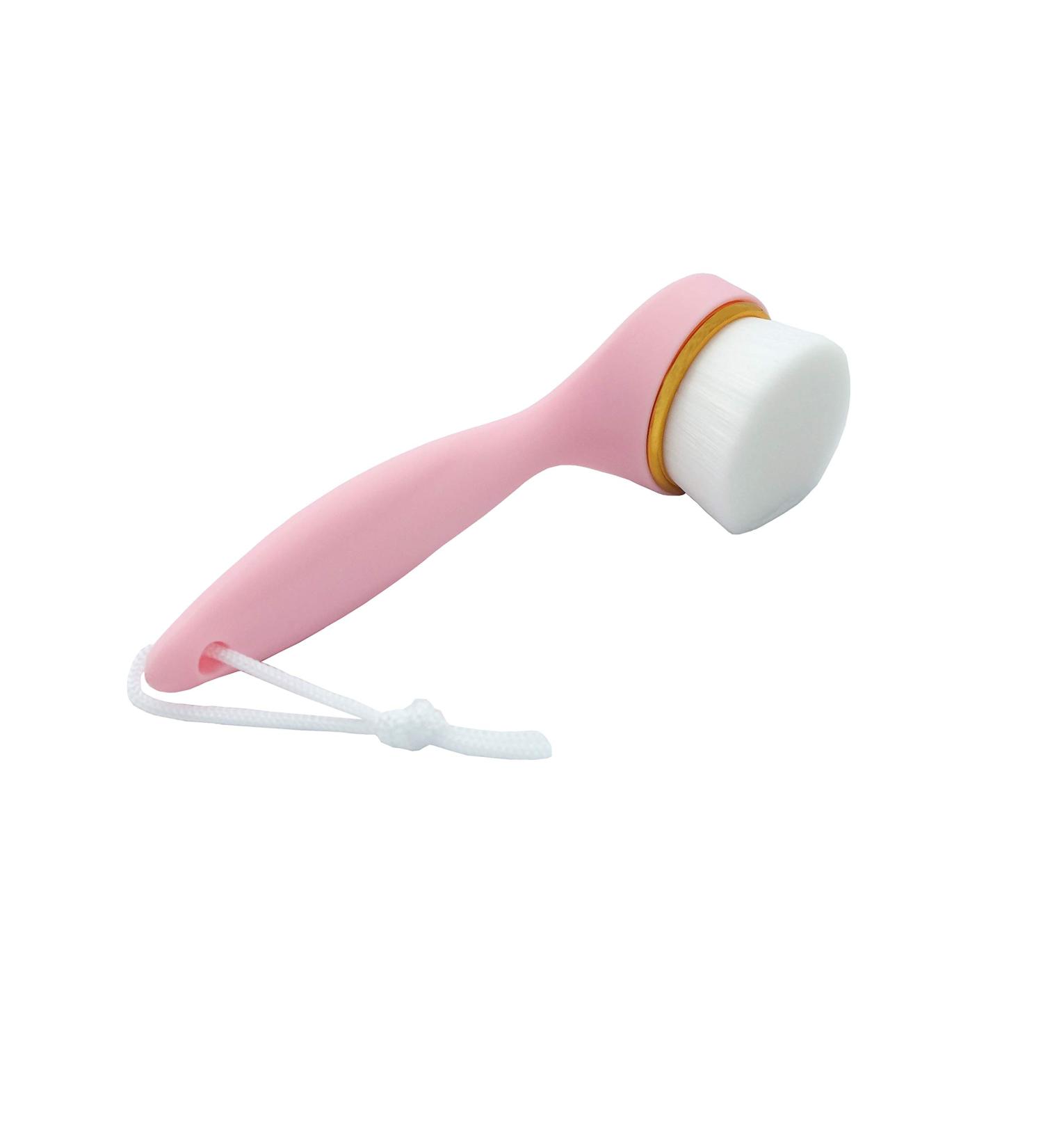 Ultra-Soft Cleansing Brush for Deep Pore Exfoliation - Manual Face Skin Cleanser & Makeup Remover in Pink - Buy Online on GoSupps.com