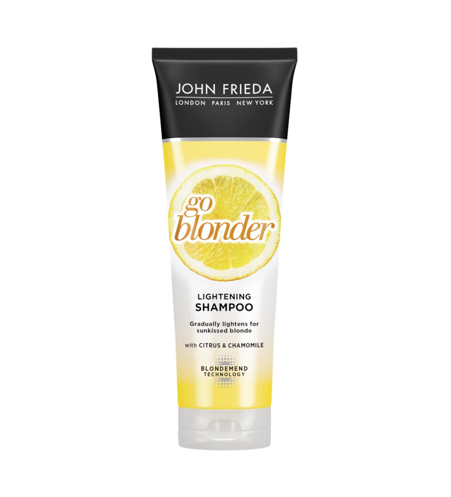John Frieda Go Blonder Shampoo  Gradual Hair Lightening Shampoo  with citrus and chamomile  featuring our BlondMend Technology  8.3 Ounce (2 Pack) SHAMPOO 2 - Buy Online on GoSupps.com