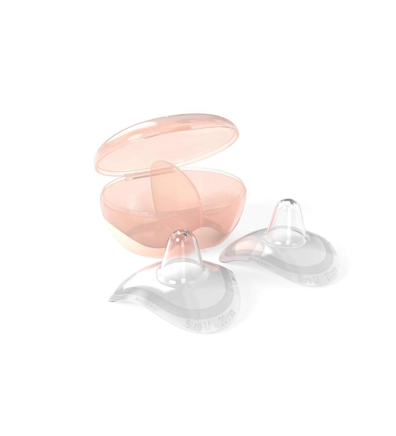 Nip First Moments Still Hats & Chest Stuff for Breastfeeding - Size M (20mm) - 2 Pieces with Storage Box Natural Drinking Feel - Buy Online on GoSupps.com