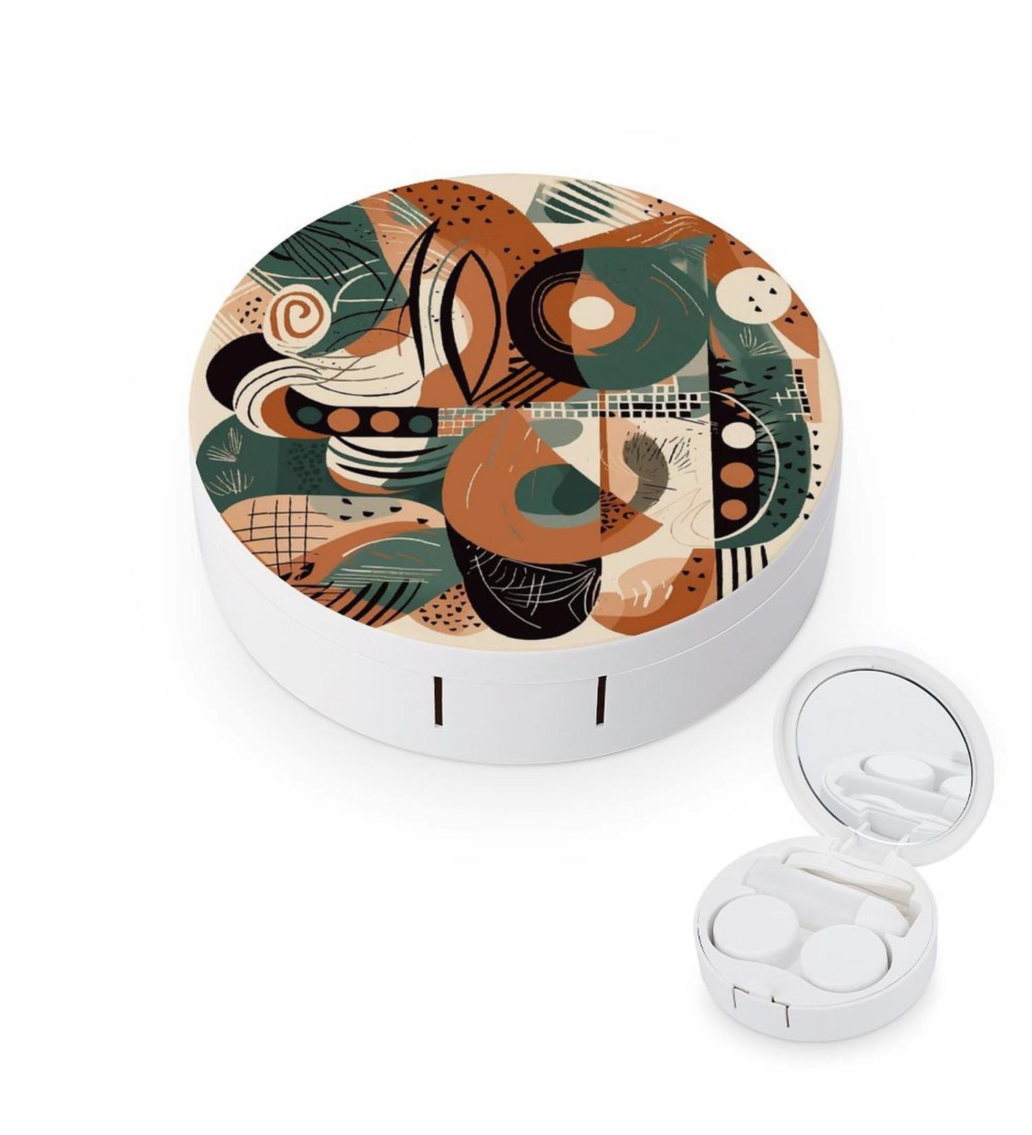 Buy Abstract Geometric Pattern Contact Lens Case - Portable Travel Storage Box - Buy Online on GoSupps.com