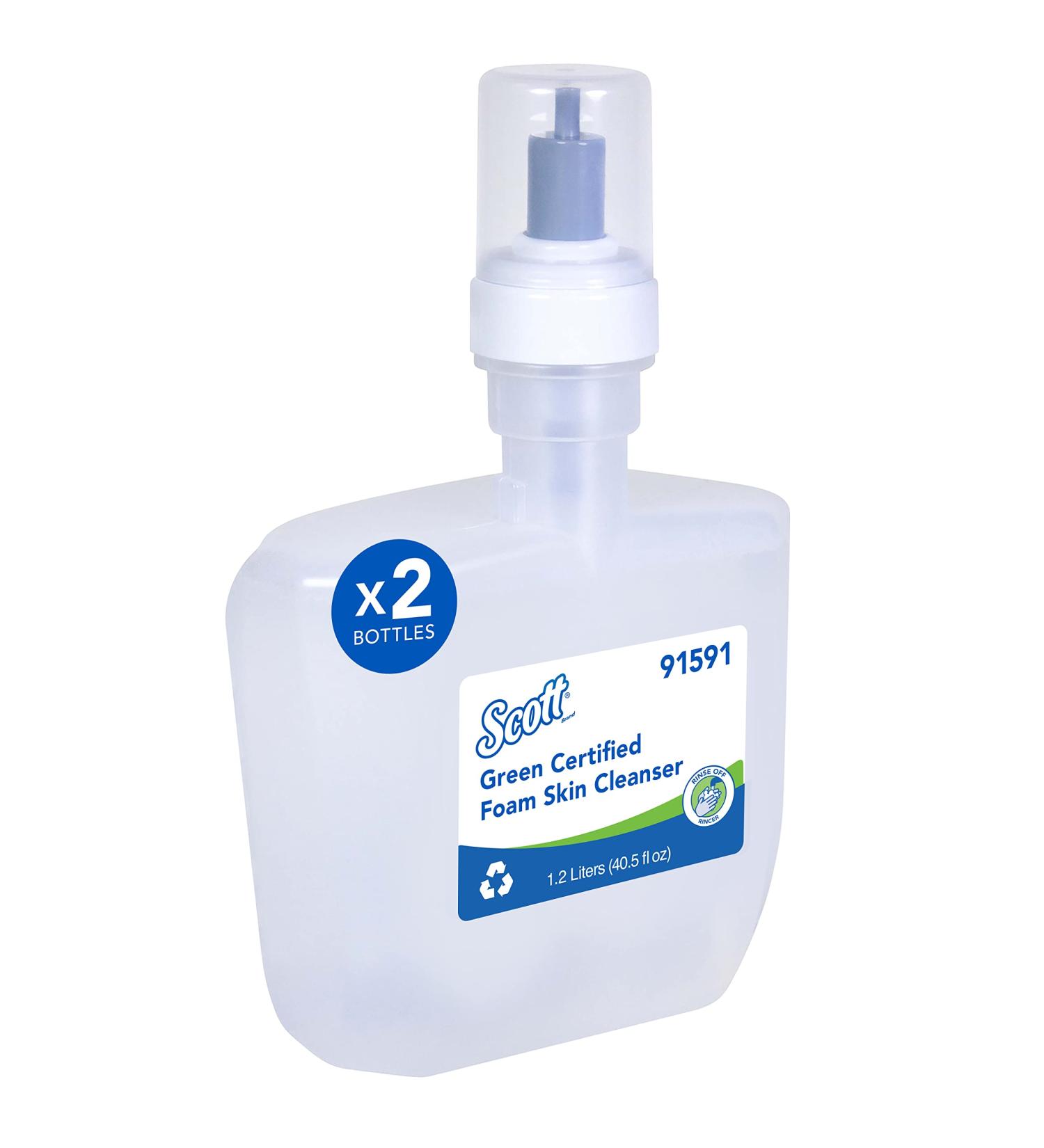 Scott Green Certified Foam Hand Soap (91591) 1.2 L Clear Unscented Hand Soap Refills for KC Professional ICON and Scott Pro Automatic Dispensers Ecologo NSF E-1 Rated (2 Bottles/Case) Automatic Cassette - Buy Online on GoSupps.com