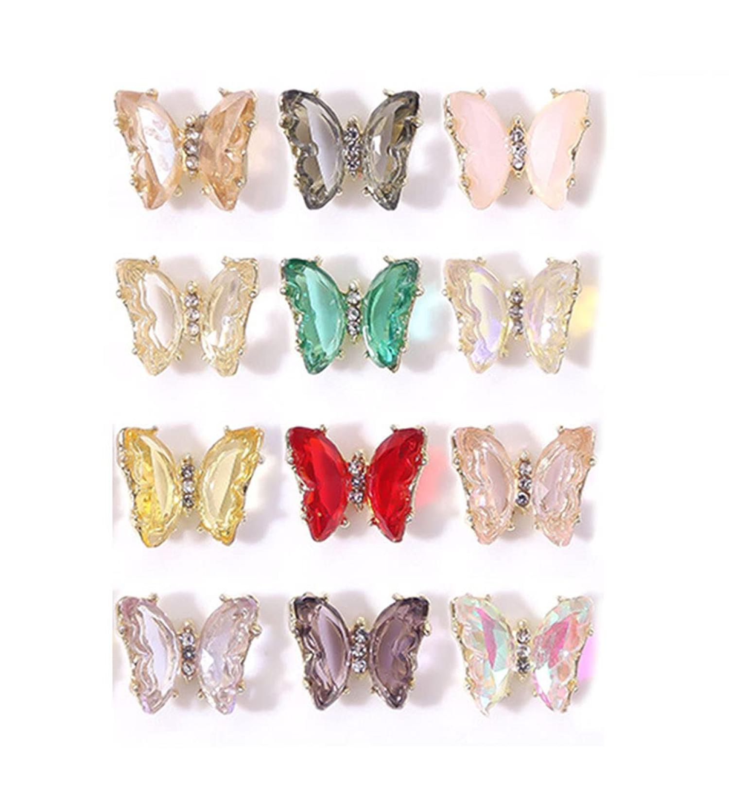 TQUXNGA Nail Art Crystal 3D s Kits for Butterfly Style Nails Jewels for Manicures fts Phones Jewelry Bag - Buy Online on GoSupps.com