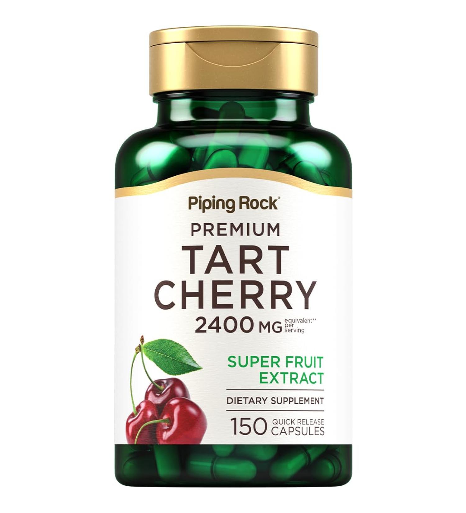Piping Rock Tart Cherry Extract Capsules 2400mg | 150 Pills | Premium Non-GMO Gluten Free Super Fruit Supplement - Buy Online on GoSupps.com