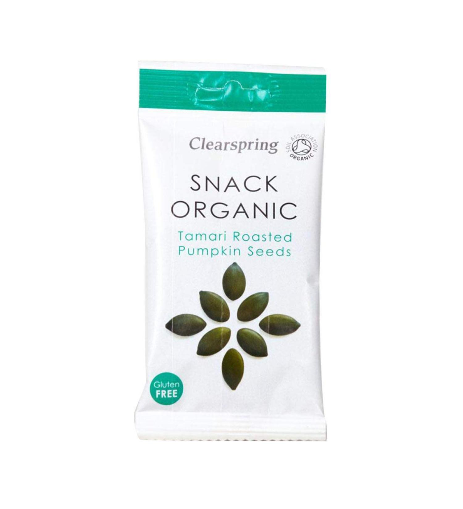 Clearspring Clearspring Organic Tamari Roasted Pumpkin Seeds Snack Lot de 12 snacks 30 g