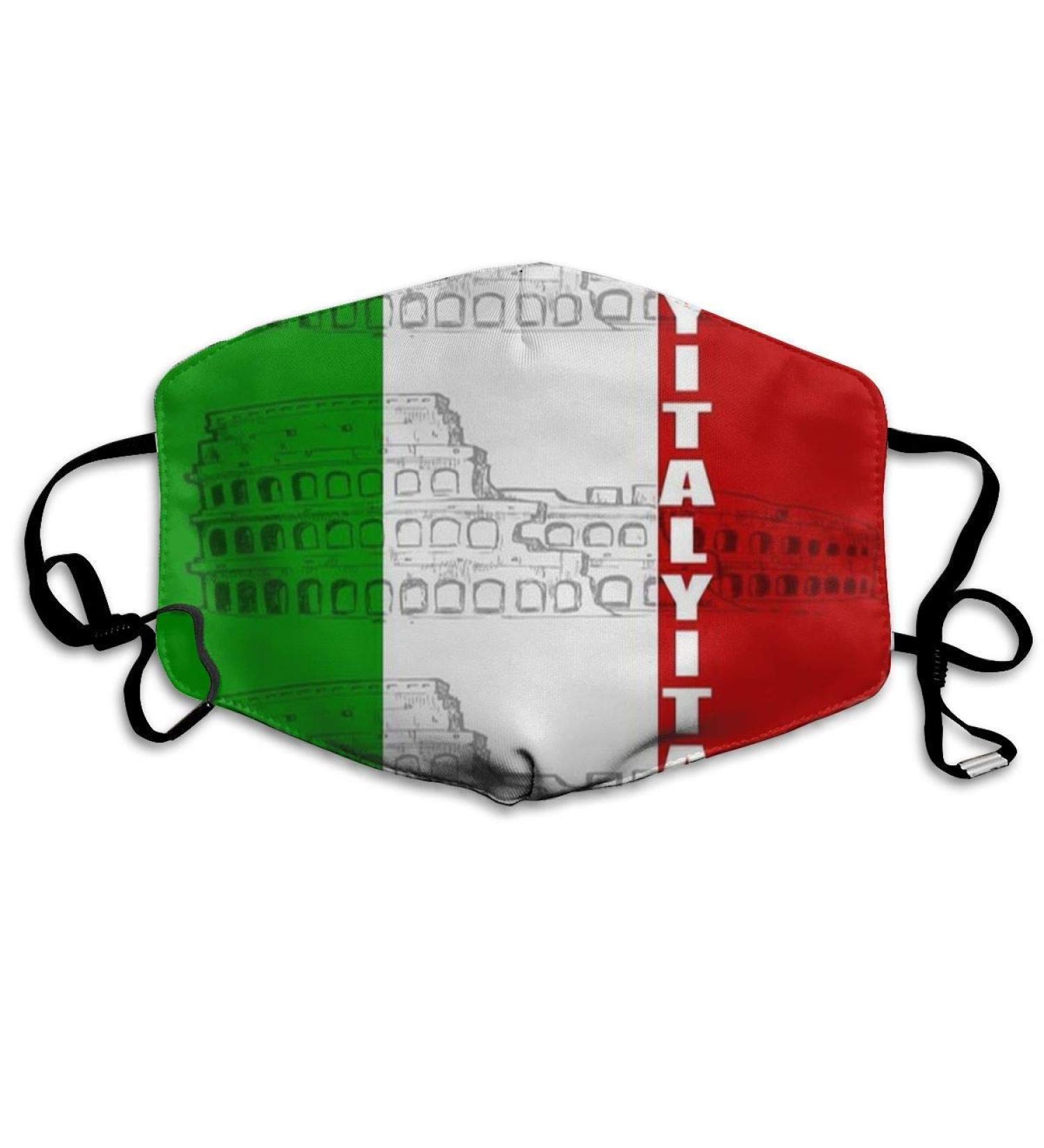 Breathable premium facial protection envelope Italy Italian flag Roman Colosseum women men anti wind dust protection protective cover for skiing camping travel safety daily use
