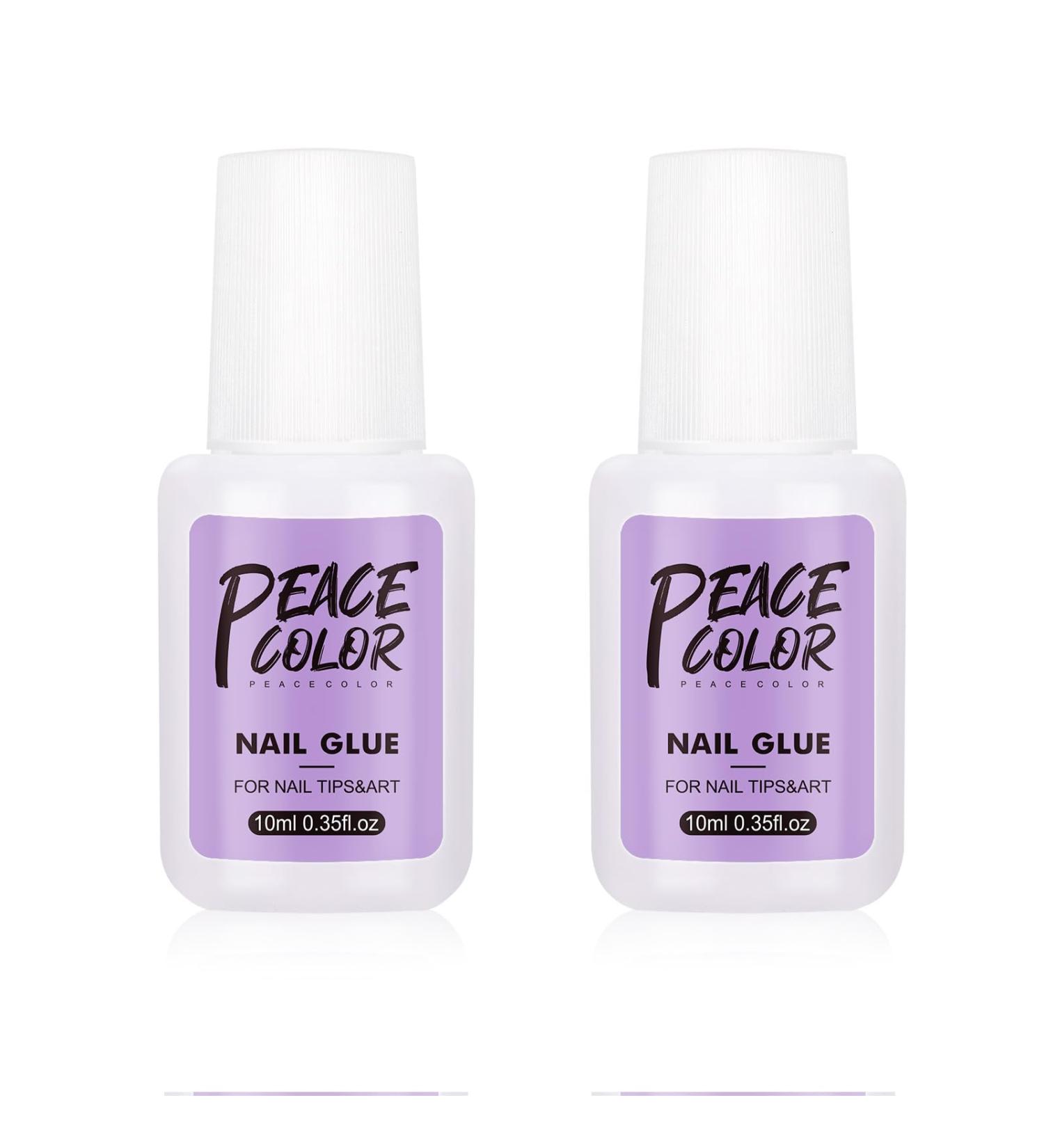 PEACECOLOR Nail Glue 2 PCs Professional Strong Nail Glue for Acrylic Nail Broken Nail False Nail 10g Long Lasting PE1029 - Buy Online on GoSupps.com