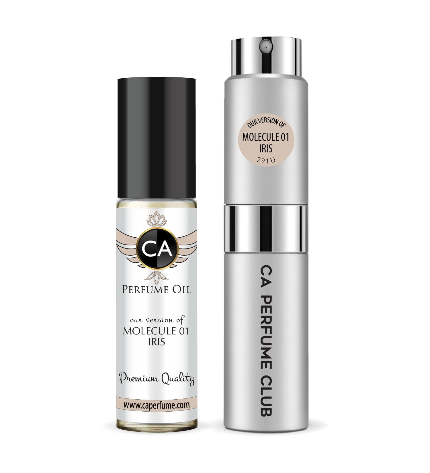 CA Perfume Duo Impression of Molecule 01 Iris For Women & Men Sprayer + Body Oil Roll-On Bottles 0.27 Fl Oz+0.33 Fl Oz - Buy Online on GoSupps.com
