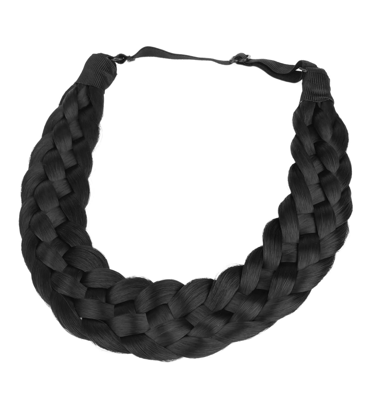 Gledola Synthetic Hair Braid Headband for Women - 5 Strands, Natural Black - Buy Online on GoSupps.com