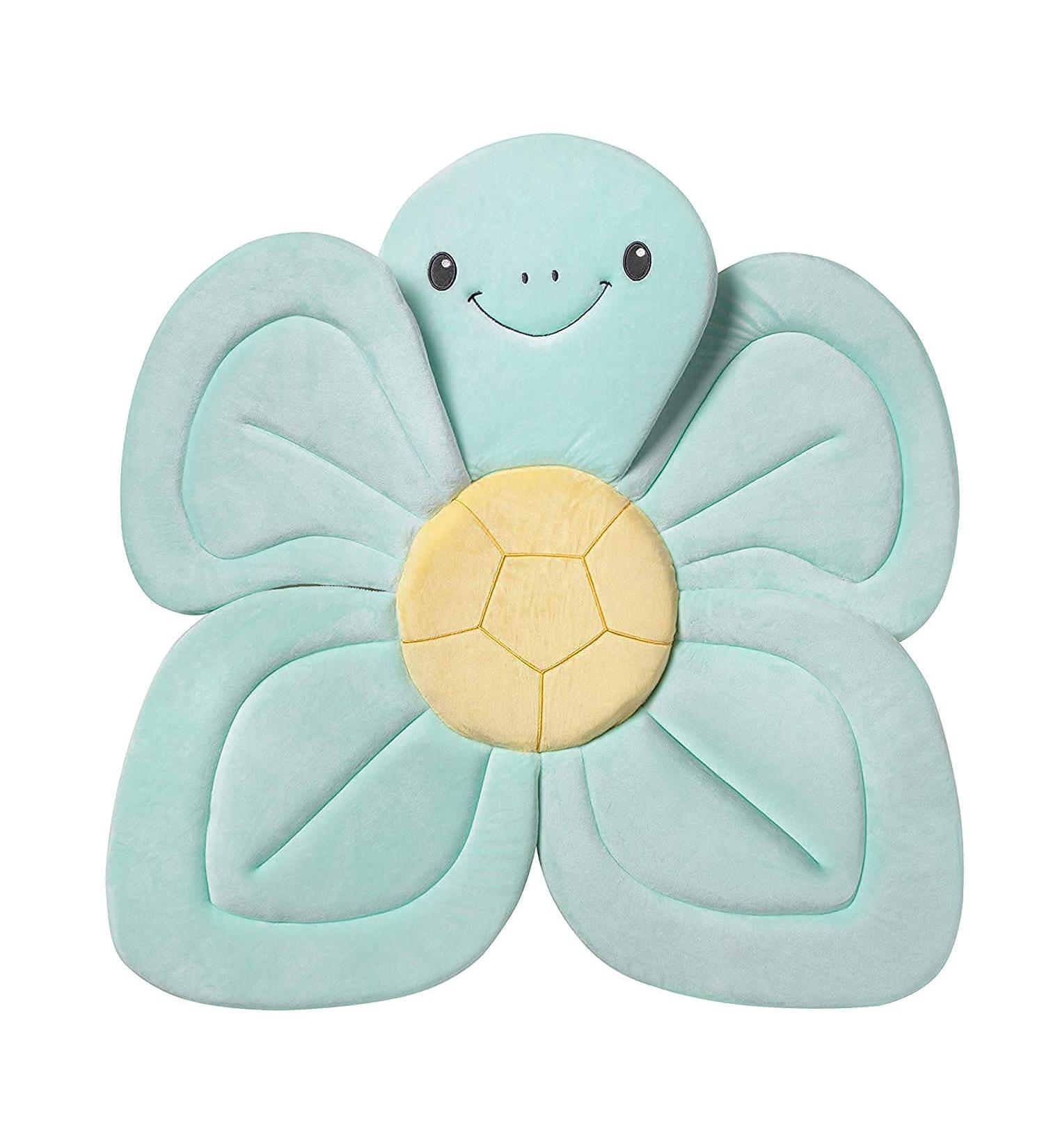 Nuby Turtle Baby Bath Cushion - Soft Fabric for Bathtub or Sink | Easy to Dry | 0-6 Months | Turquoise - Buy Online on GoSupps.com