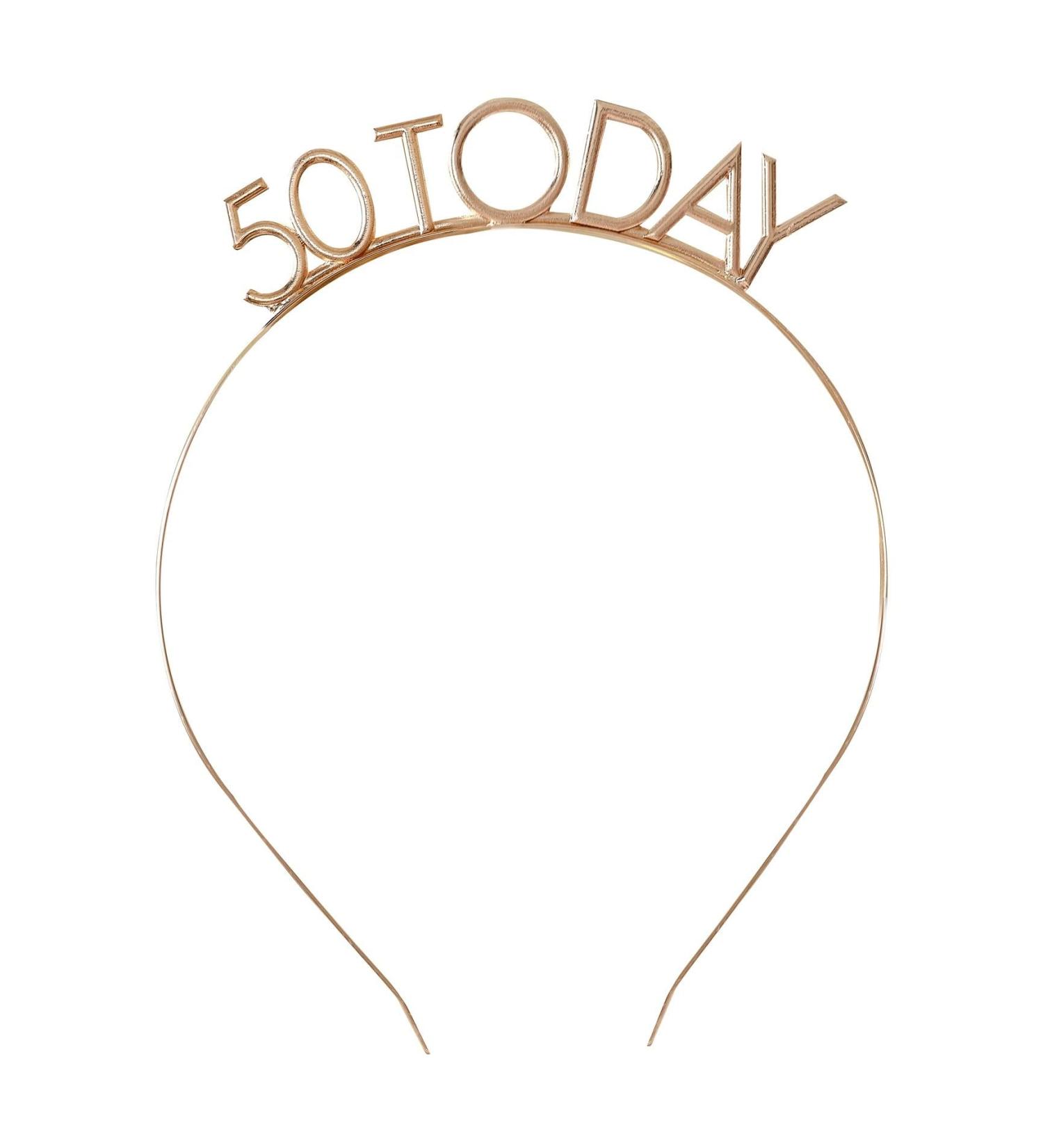 Ginger Ray Gold 50th Birthday Metal Hair Band Headband - Buy Online on GoSupps.com