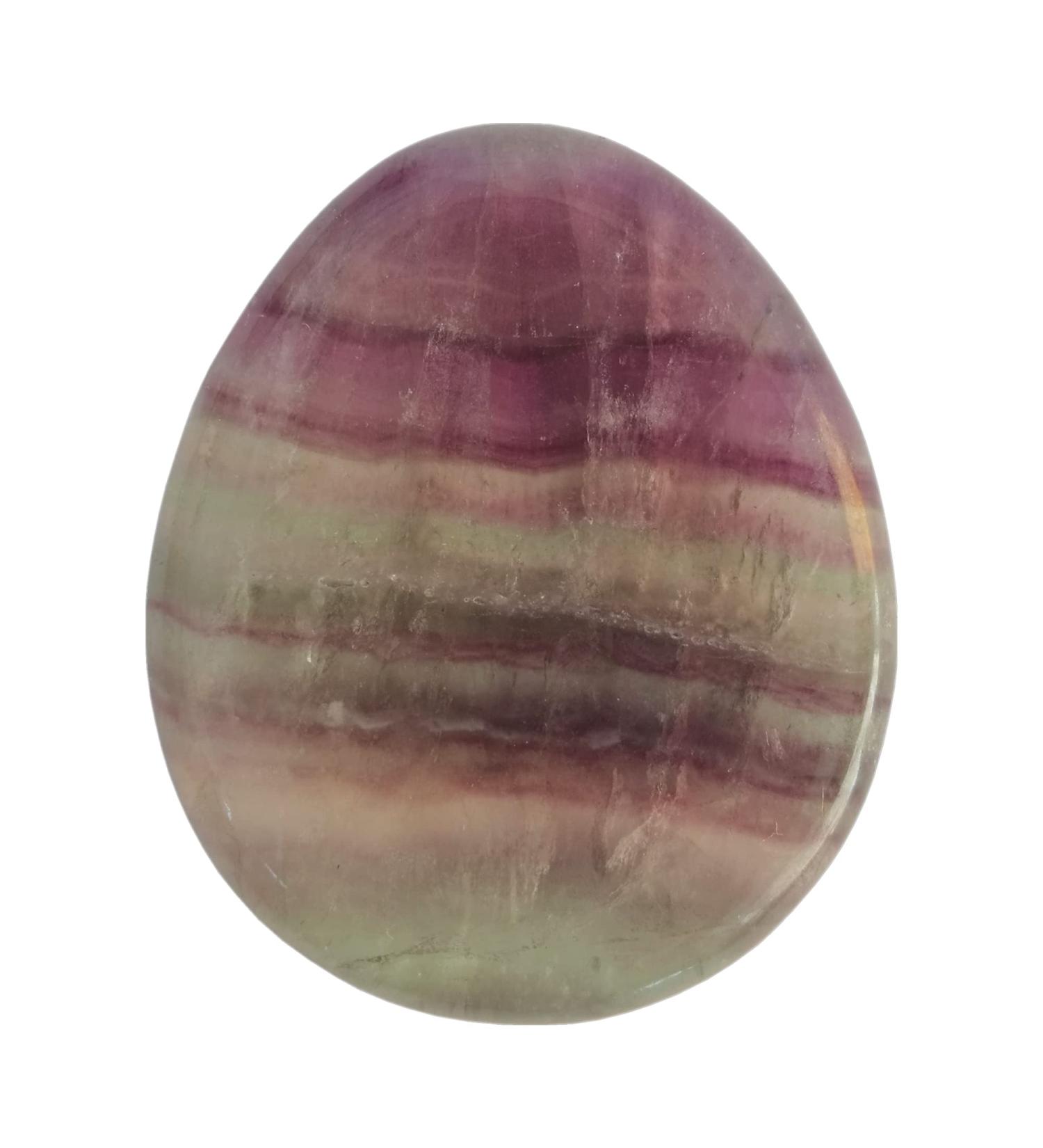 Manekieko Natural Fluorite Water Drop Chakra Thumb Worry Stone - Stress Relief Healing Reiki Crystal Pocket Palm Stone - Buy Online on GoSupps.com