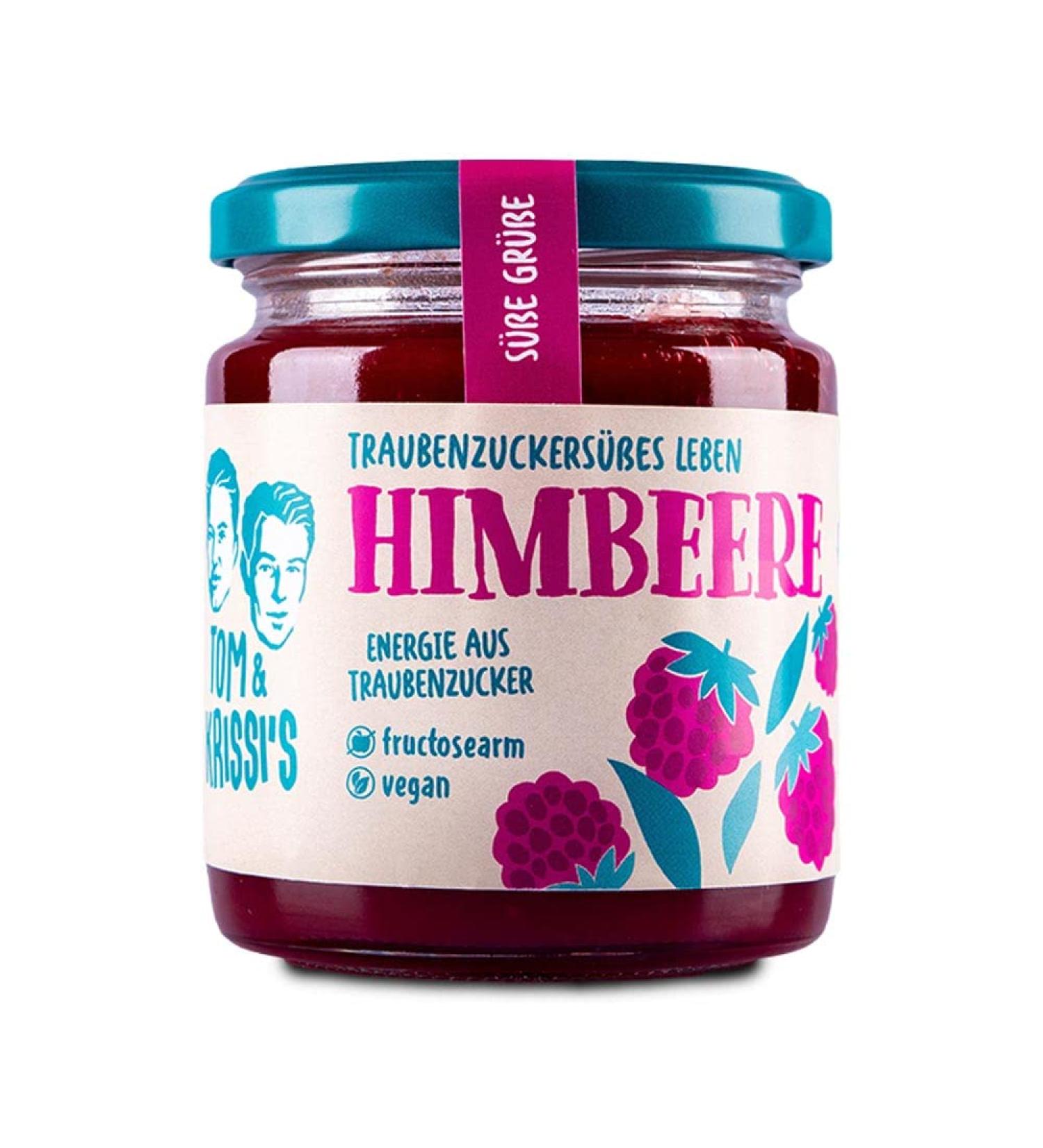 Tom & Krissi's Low-Fructose Raspberry Fruit Spread 250g - Vegan & Delicious | International Shipping Available - Buy Online on GoSupps.com