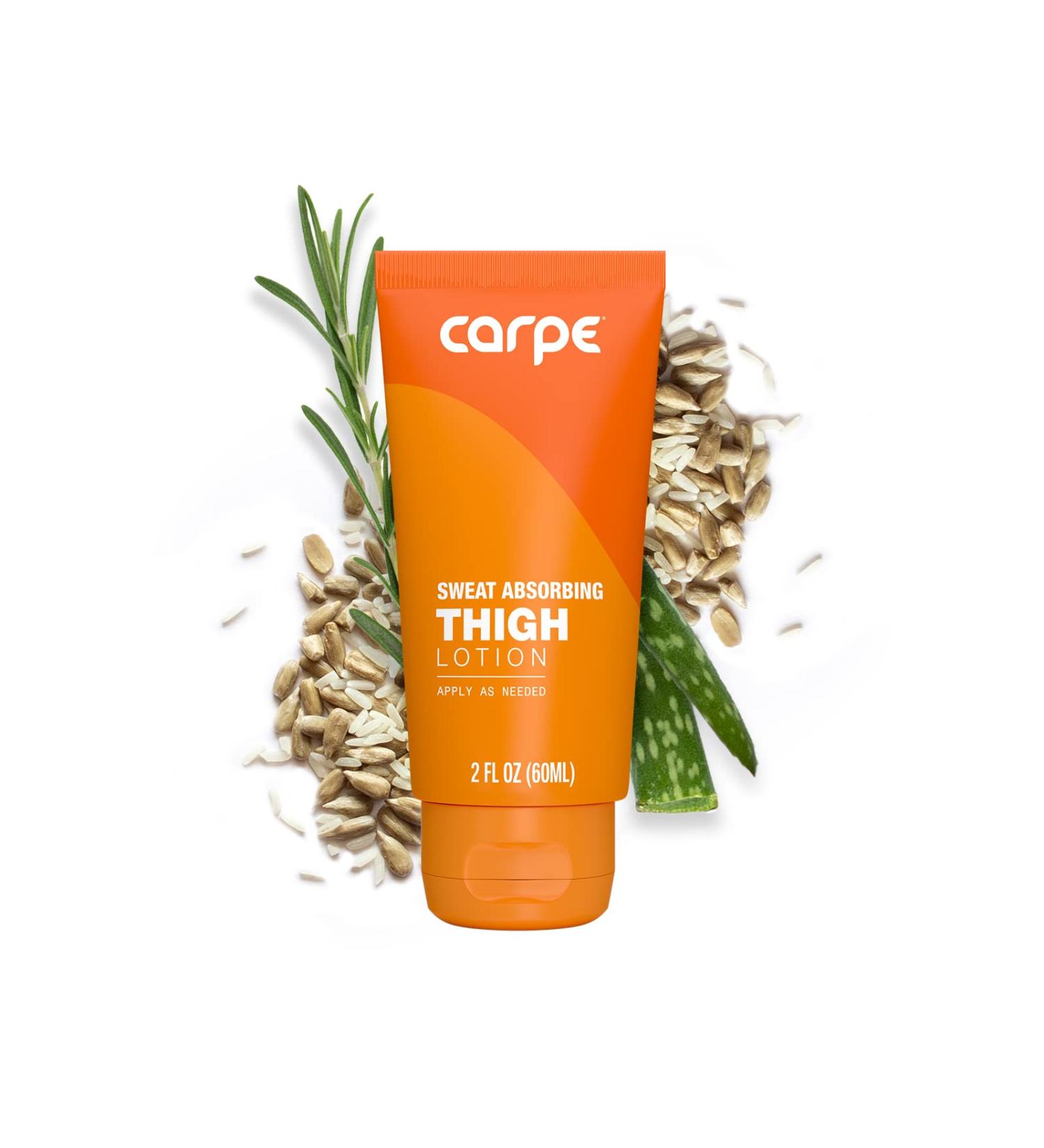 Carpe No Sweat Thigh - Thigh Sweat Absorbing Lotion with Witch Hazel and Vitamin B3 - 2.03 Fl Oz - Buy Online on GoSupps.com
