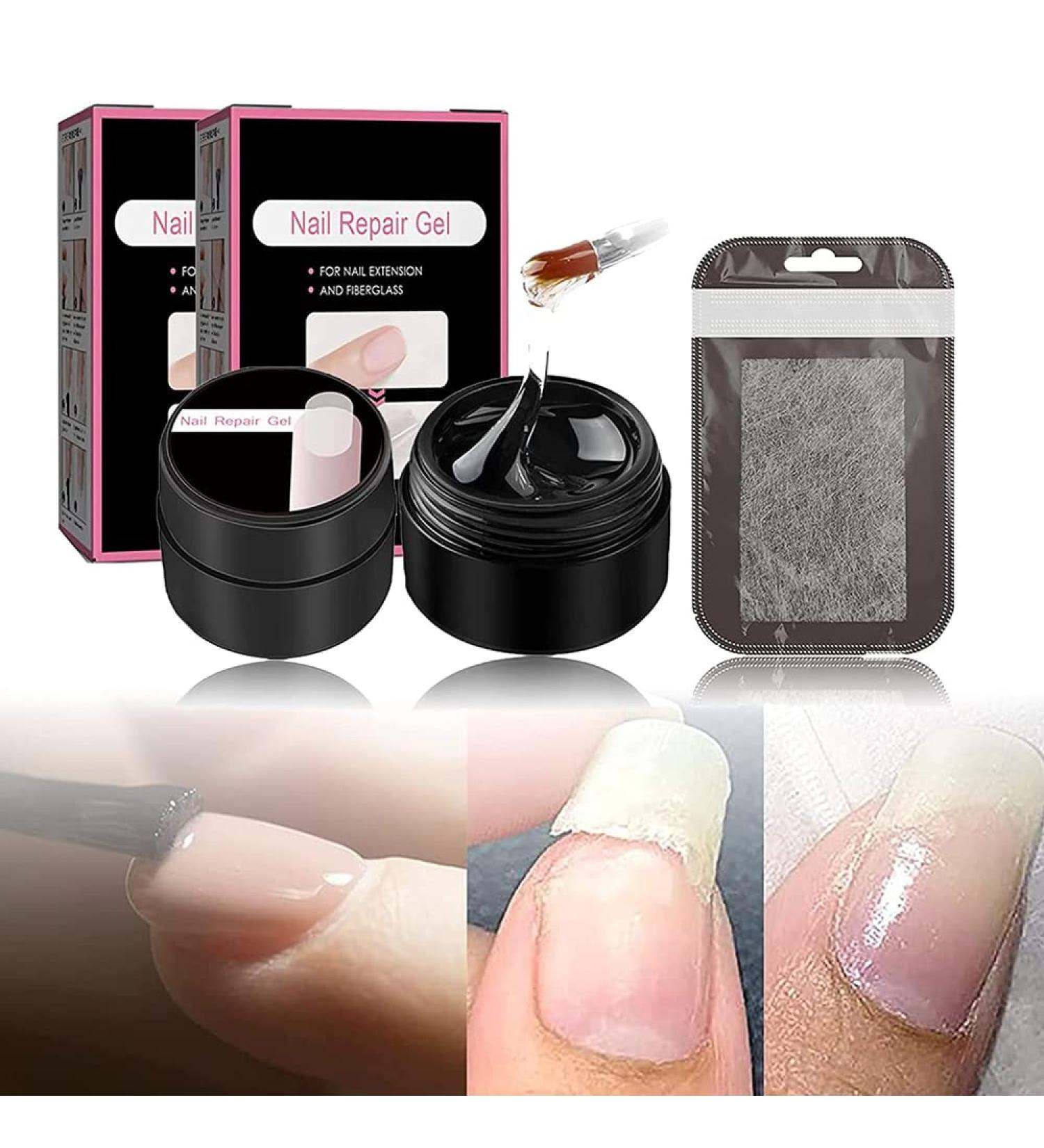 Maxlaser 2Sets Cracked Nail Repair Gel Instant Nail Repair Protection Gel ail Repair Kit for Cracked Natural Nails Nail Strengthener Nail Repair Gel for Nail Lengthening and Fiberglass - Buy Online on GoSupps.com