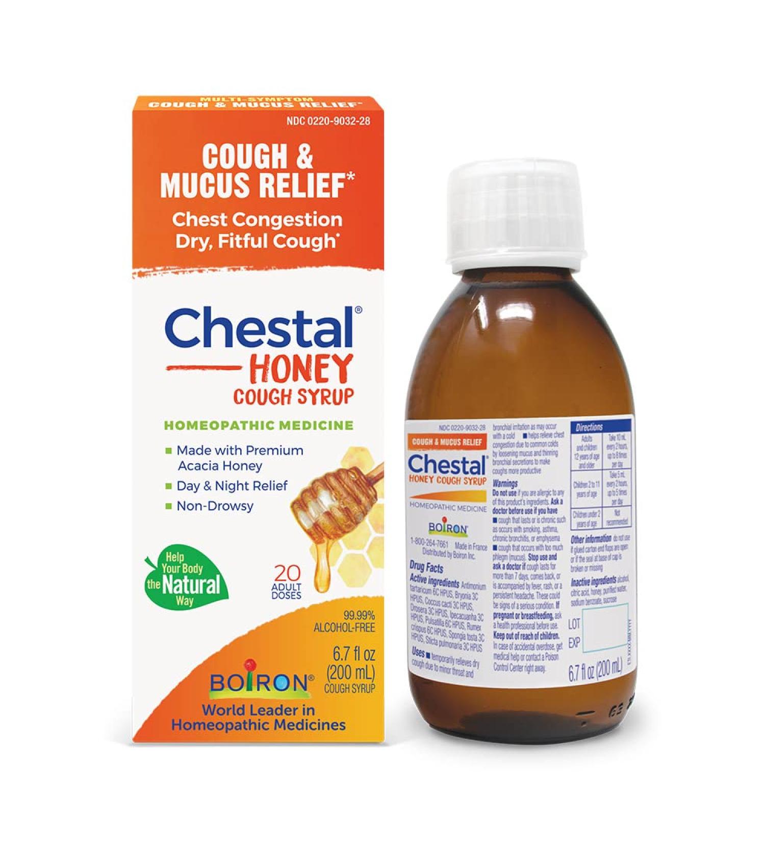 Boiron Chestal Honey Adult Cold & Cough Syrup - 6.7 Fl Oz for Nasal Congestion, Runny Nose & Sore Throat Relief - Buy Online on GoSupps.com
