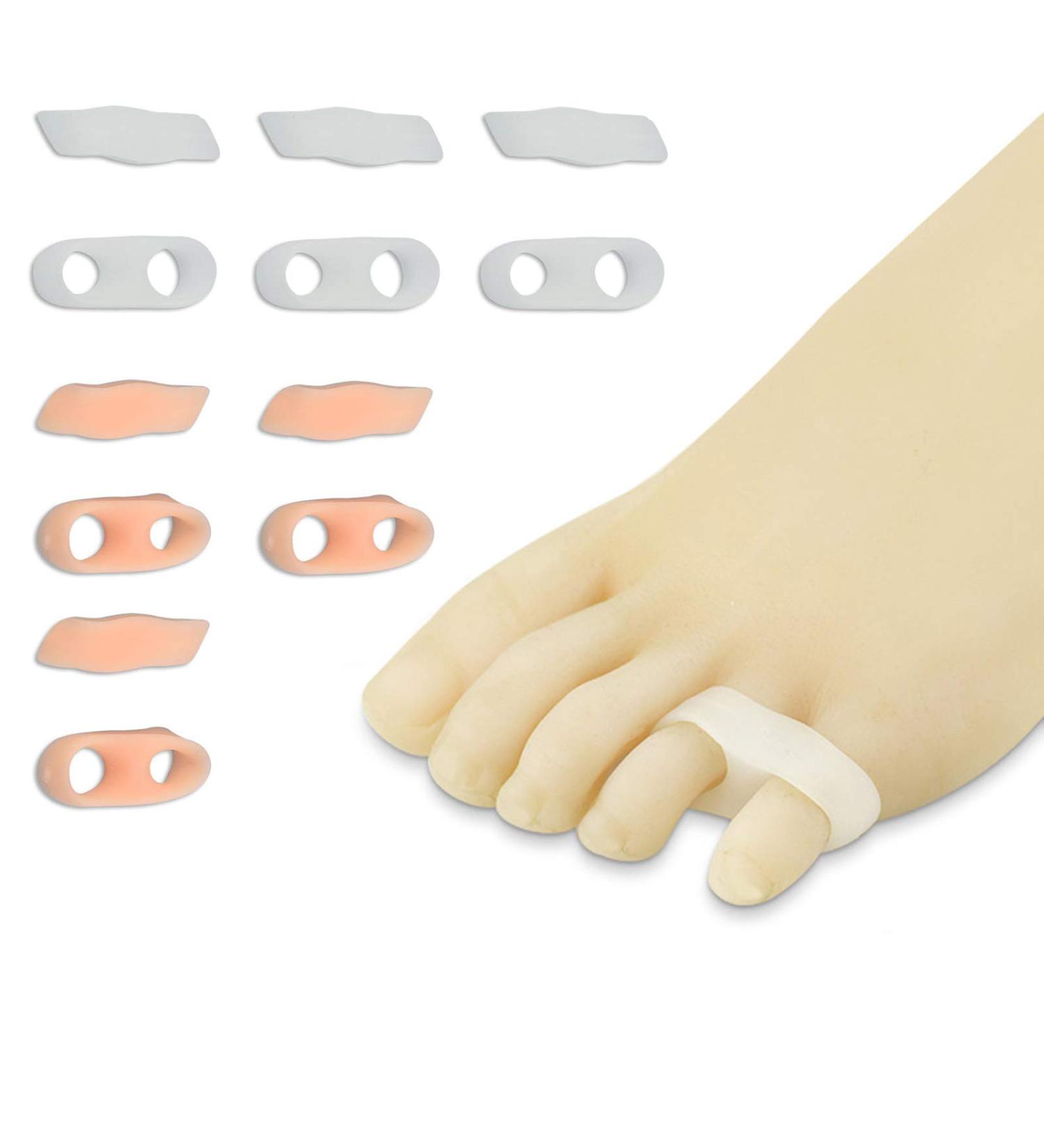 Soft Silicone Gel Toe Spreader - 6 Pairs for Hallux Valgus & Overlapping Toes - Small Toe Separator & Protection - Buy Online on GoSupps.com
