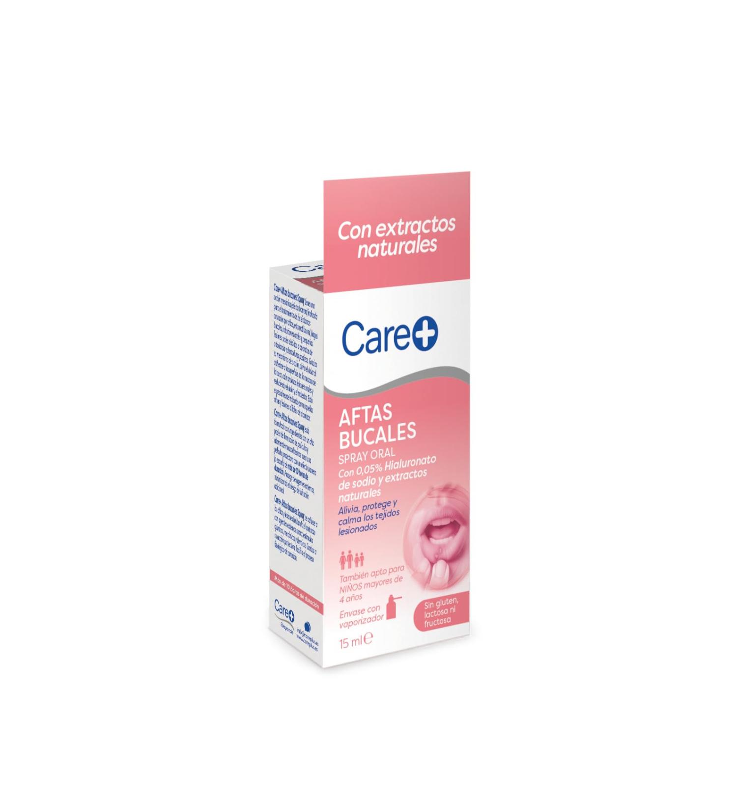 STADA LABORATORY Care Plus Mouth Spray with 005 sodium hyaluronate and natural extracts Relieves protects and soothes cancerous ulcers wounds and oral injuries more than 10 hours burning time 15 ml - Buy Online on GoSupps.com