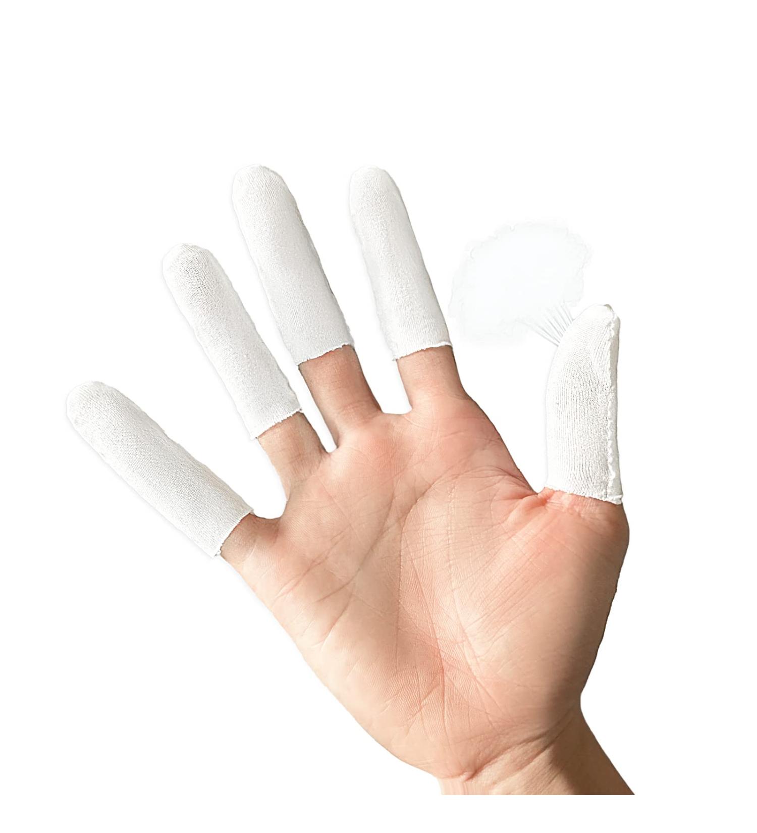 Zxfuture Pack of 100 Cotton Finger Cots - Comfortable & Breathable Protection from Sweat - Buy Online on GoSupps.com