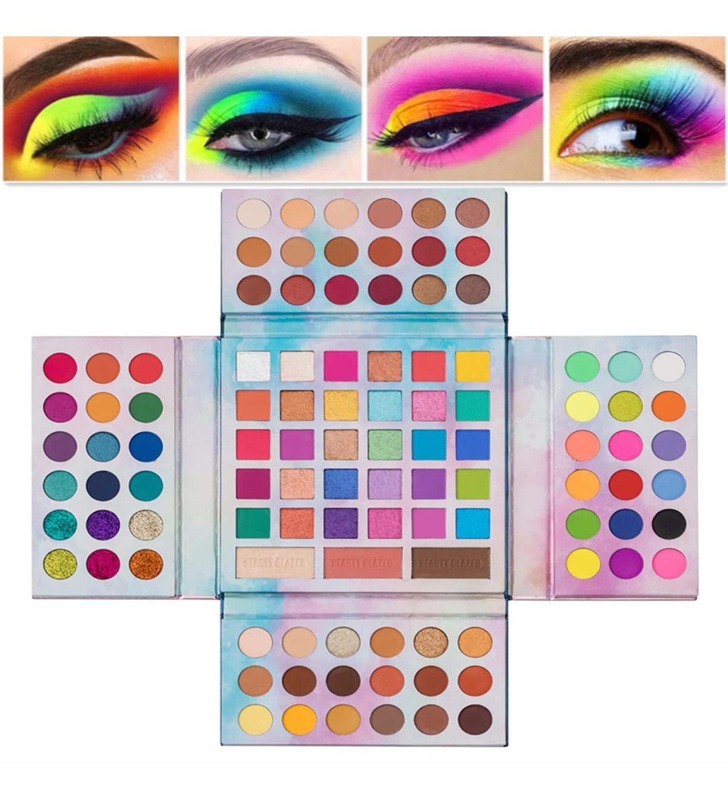 Shop Beauty Glazed 105 Colors Eyeshadow Palette Matt Glitter & Shimmer | Foxkiker All-in-One Makeup Palette | International Shipping Available - Buy Online on GoSupps.com
