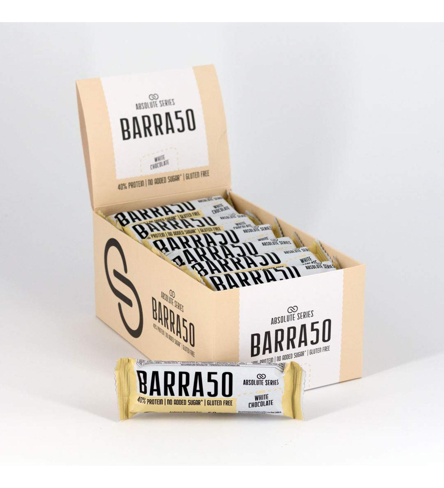 Anderson Barretta Proteica - Cioccolato Bianco | 40% Protein 0 Added Sugars Gluten-Free | Absolute Series 24x50g - Made in Italy - Buy Online on GoSupps.com
