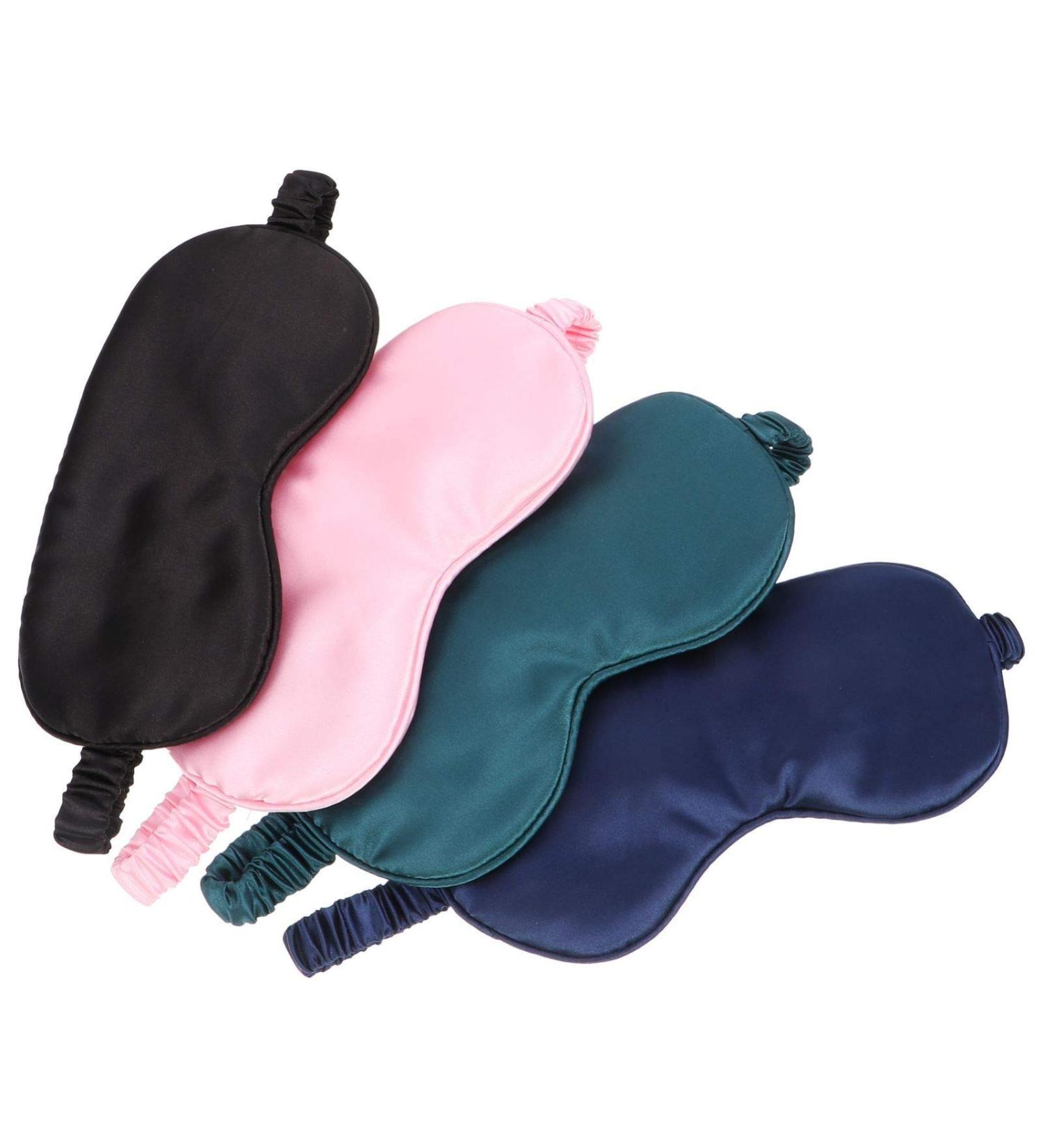EXCEART 4pcs Blackout Sleep Mask - Silk Eye Masks for Men & Women | Soft Adjustable Night Eye Masks for Restful Sleep - Buy Online on GoSupps.com