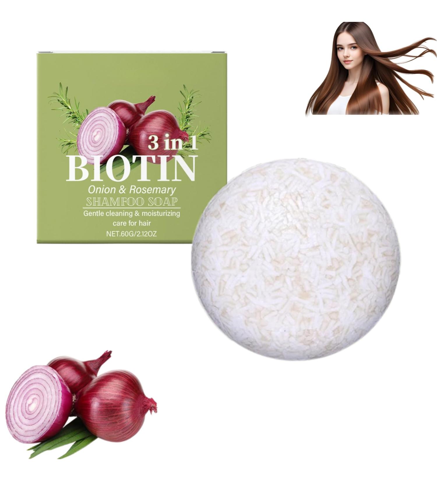 Nuvilo Onion rosemary shampoo bar for hair growth biotin hair soap against hair loss strong sulfatefree shampoo moisturizing strengthening hair care for women and men 1 piece 1 piece - Buy Online on GoSupps.com