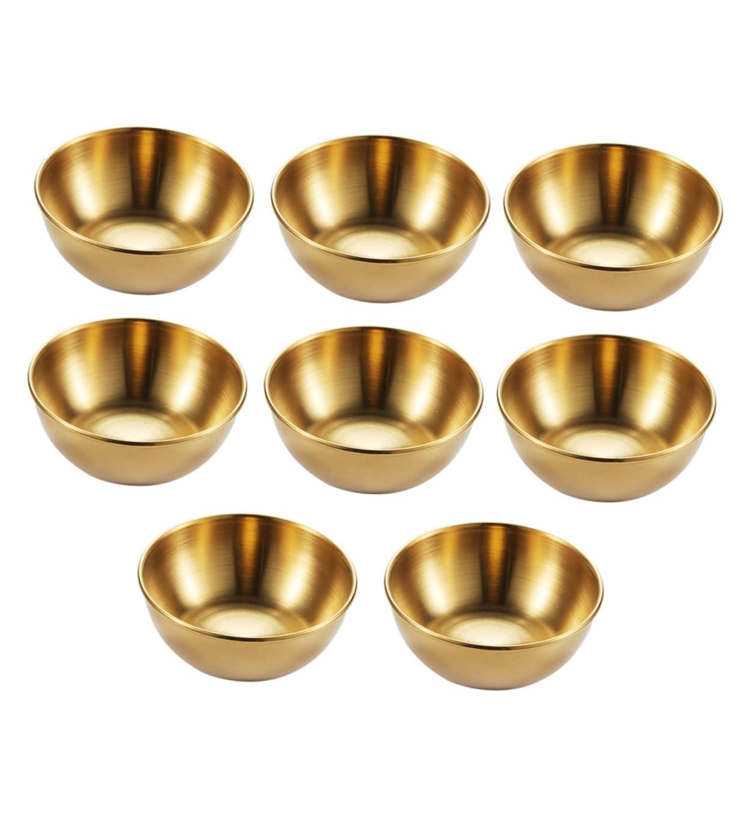 Milisten 1 Set 8pcs Dish Seasoning Dipping Plates Side Dish Japanese Plates Mini Dipping Plate Small Sauce Cups Metal Gold Decor Sauce Bowls Stainless Steel Sushi Measuring Cup - Buy Online on GoSupps.com