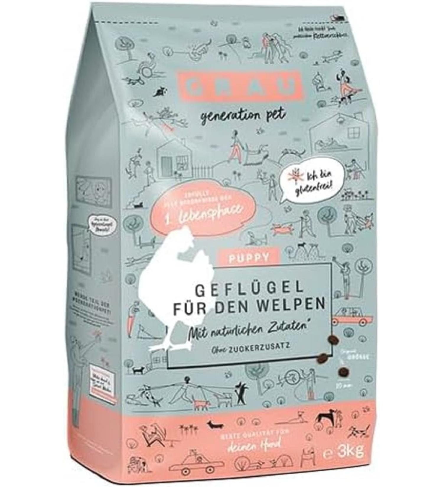 GRAU The Original Dog/Puppy Food Poultry Pack of 1 (1 x 3 kg) Gluten Free For Puppies - Buy Online on GoSupps.com