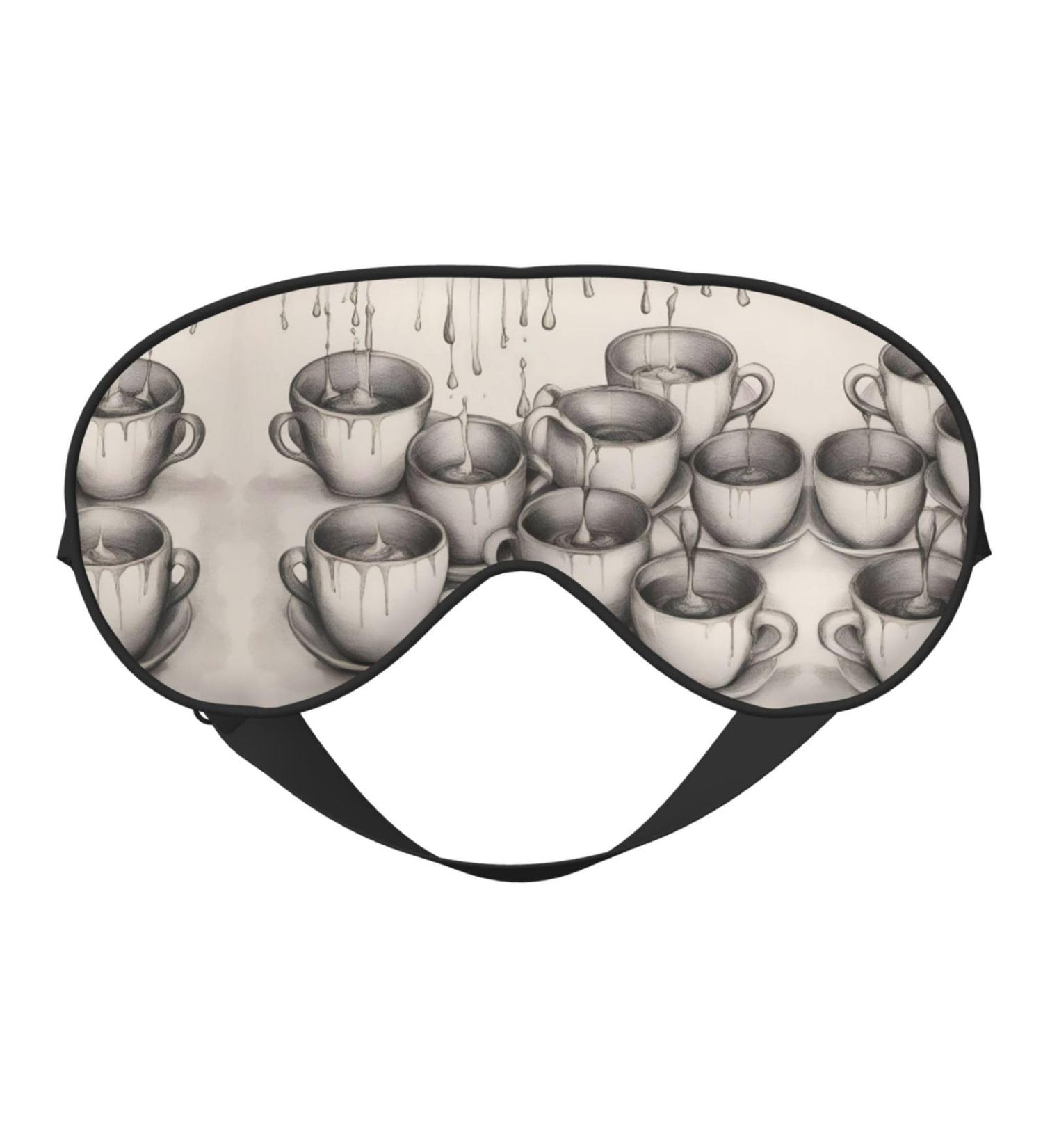 SSIMOO Hand Drawn Teapots & Cups Eye Mask | Soft Breathable Sleep Patch for Women | Perfect Travel Relaxation Gift - Buy Online on GoSupps.com