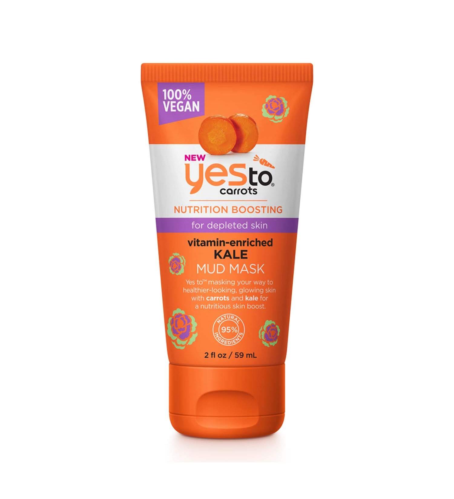 Yes To Carrots Kale Mud Mask - 2oz | 100% Vegan Vitamin-Enriched Formula | For Depleted Skin | Glowing & Healthy Skin - Buy Online on GoSupps.com