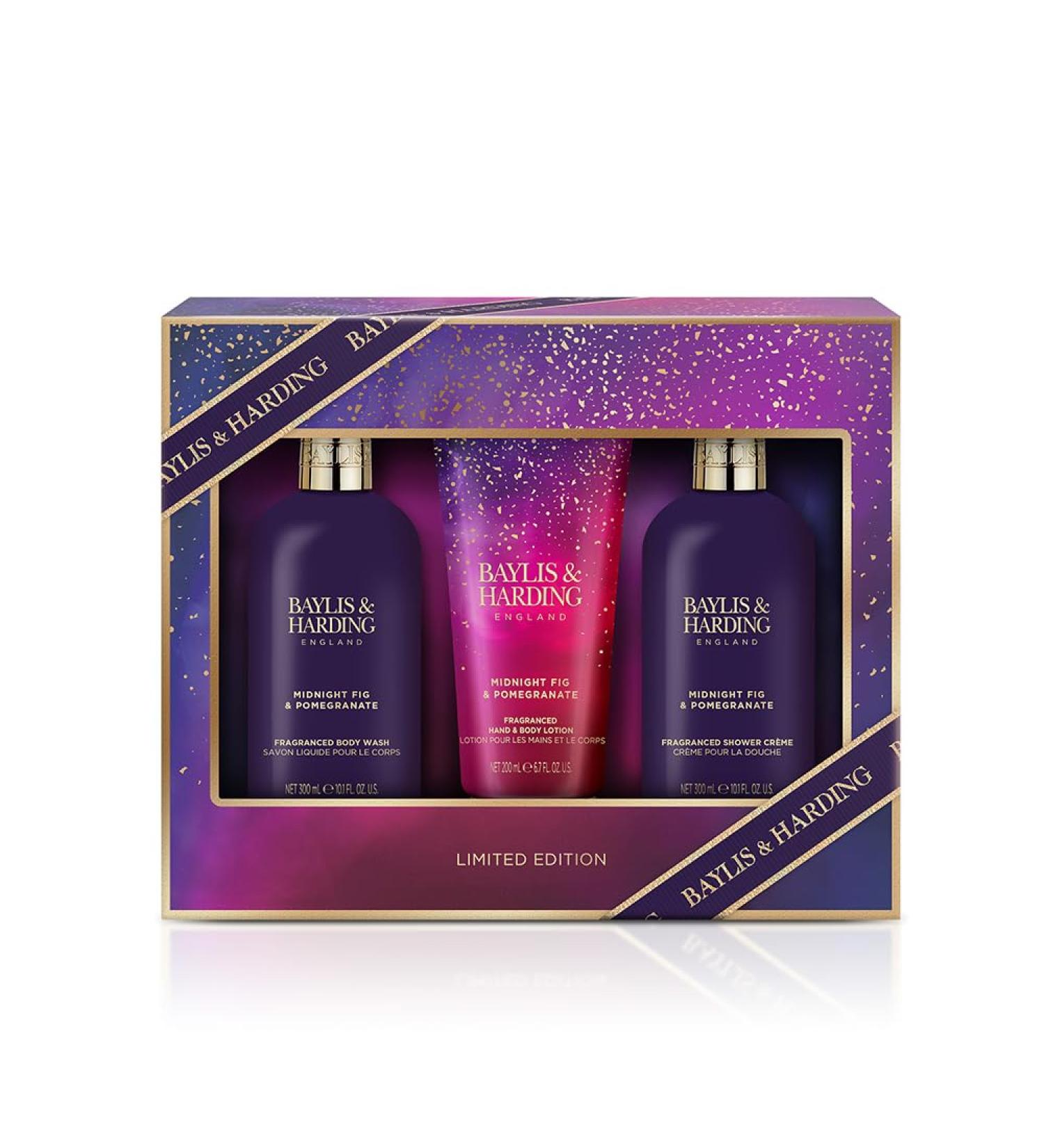 Baylis & Harding Midnight Fig & Pomegranate Bathing Essentials Gift Set - Vegan Friendly - Buy Online on GoSupps.com