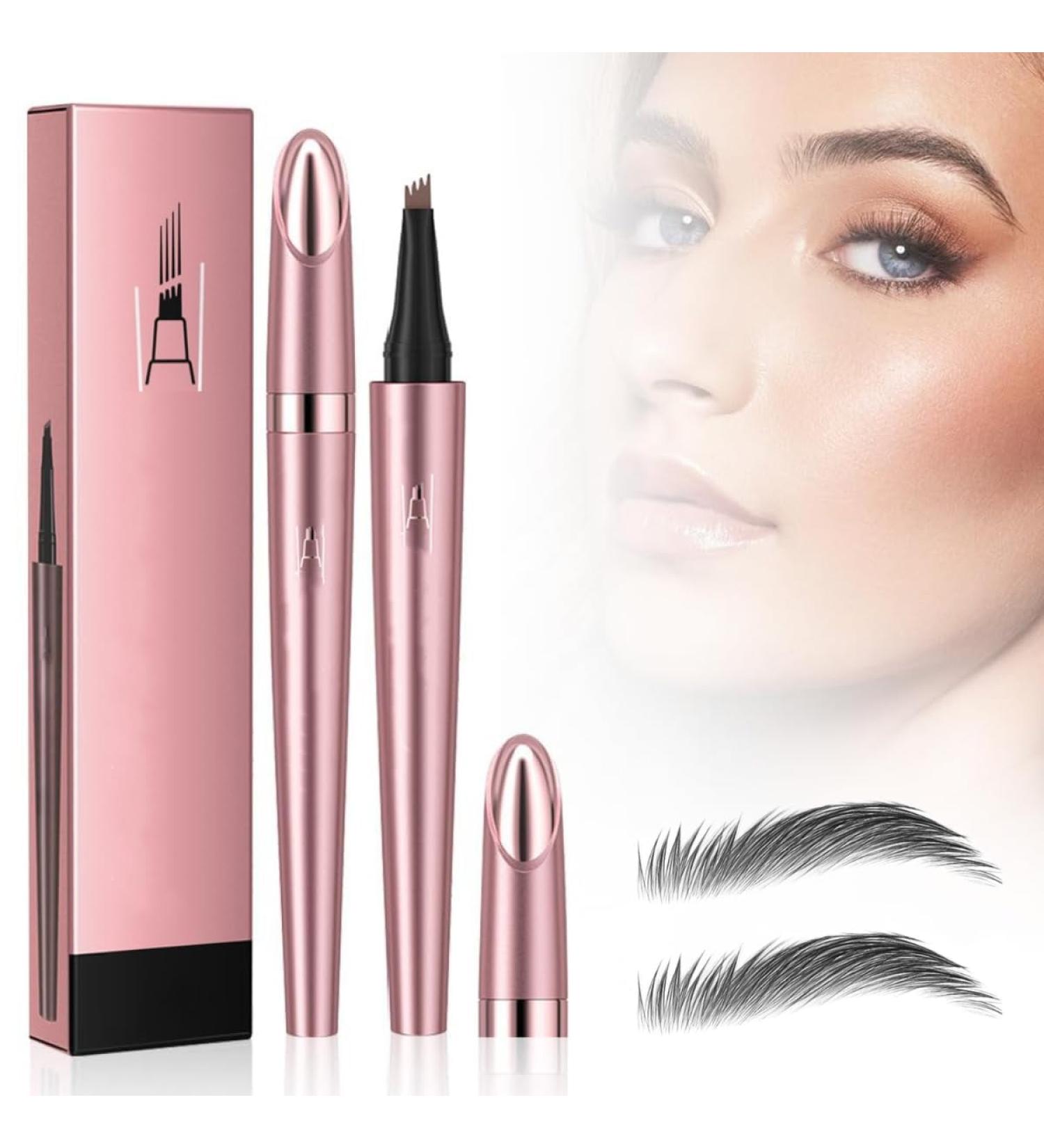 Magic Eyebrow Pencil 4 Tips Eyebrow Pen 3D Waterproof Long Lasting Eyebrow Pencil for Natural Makeup Makeup Tools (Grey) - Buy Online on GoSupps.com