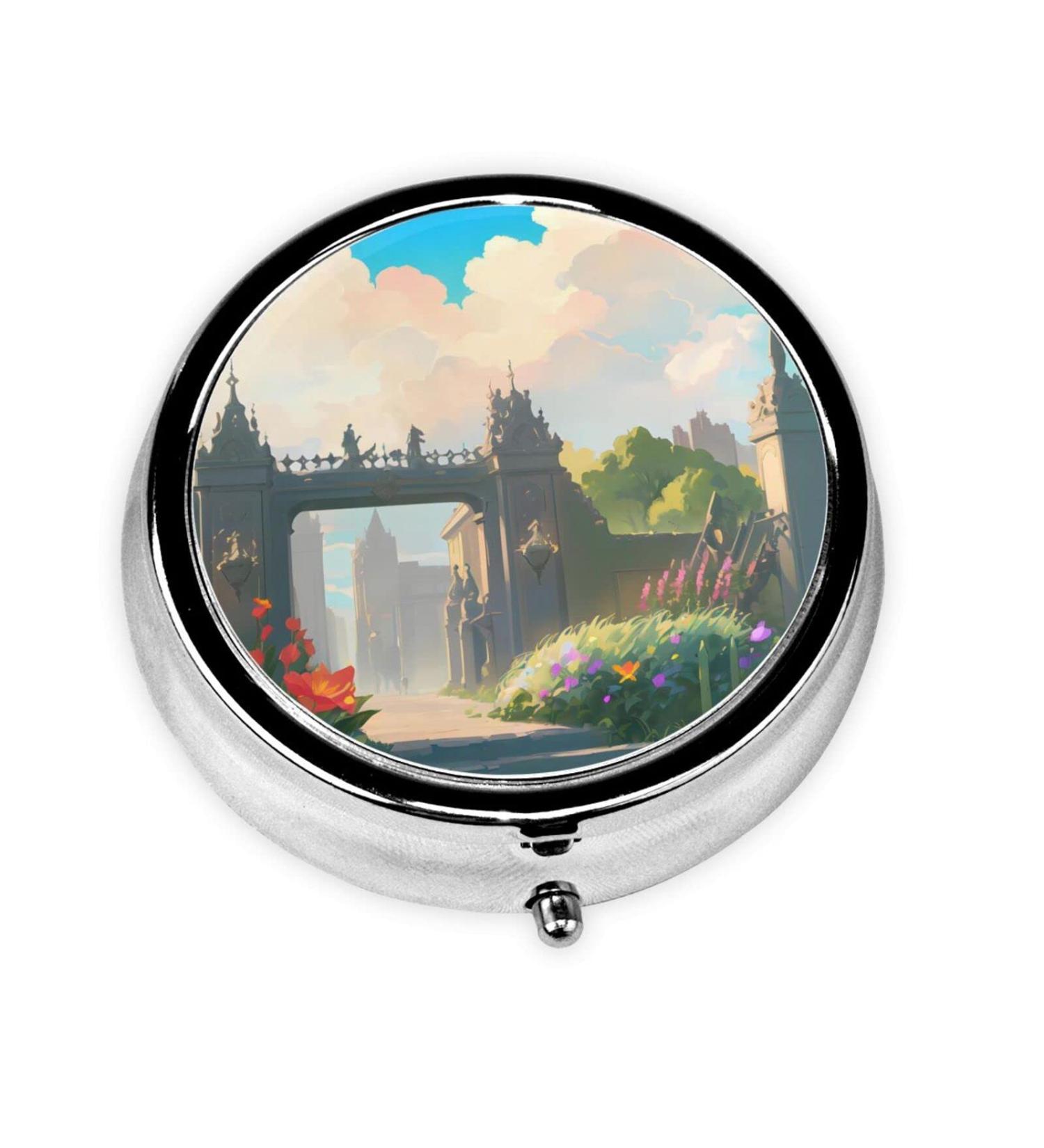 Buy Outside The Castle 3 Compartment Round Pill Box Organizer - Portable Travel Pill Box for Easy Medication Management | Black - International Shipping Available - Buy Online on GoSupps.com