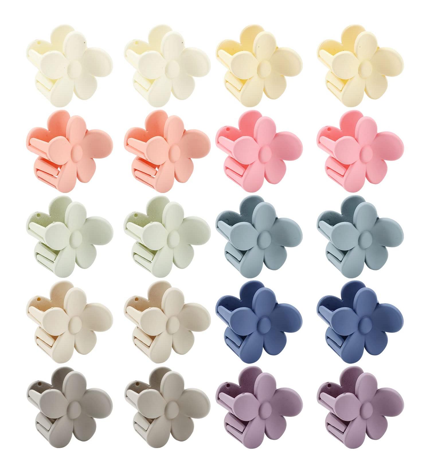inSowni 20 Pack Small Plastic Flower Hair Claws Clips Barrettes - Nonslip Strong Hold Hair Accessories for Women, Girls, Teens, Kids - Buy Online on GoSupps.com