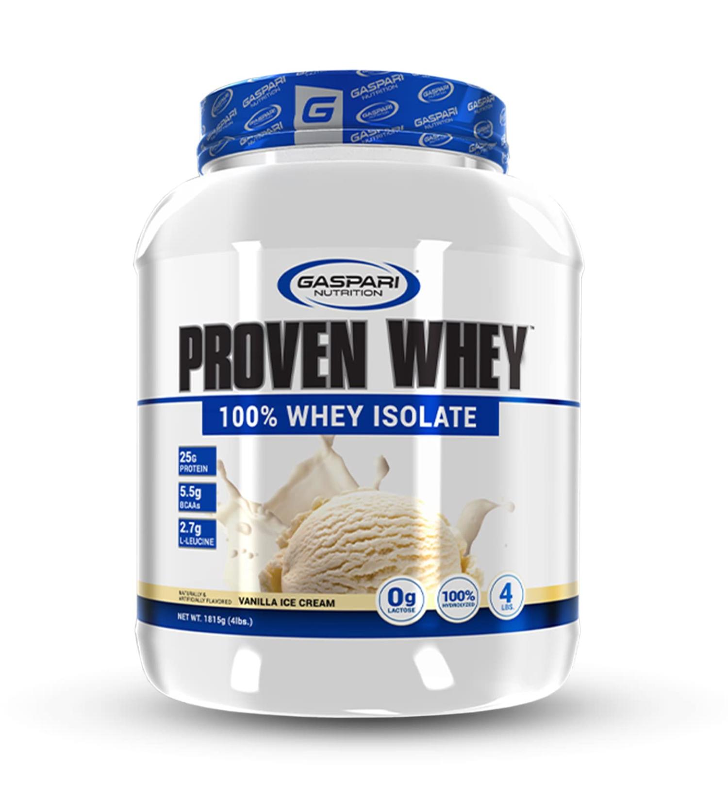 Buy Gaspari Nutrition Proven Whey - 100% Hydrolyzed Whey Isolate High Protein Lactose-Free Low Carb Low Sugar (4lb Vanilla Ice Cream) - International Shipping - Buy Online on GoSupps.com