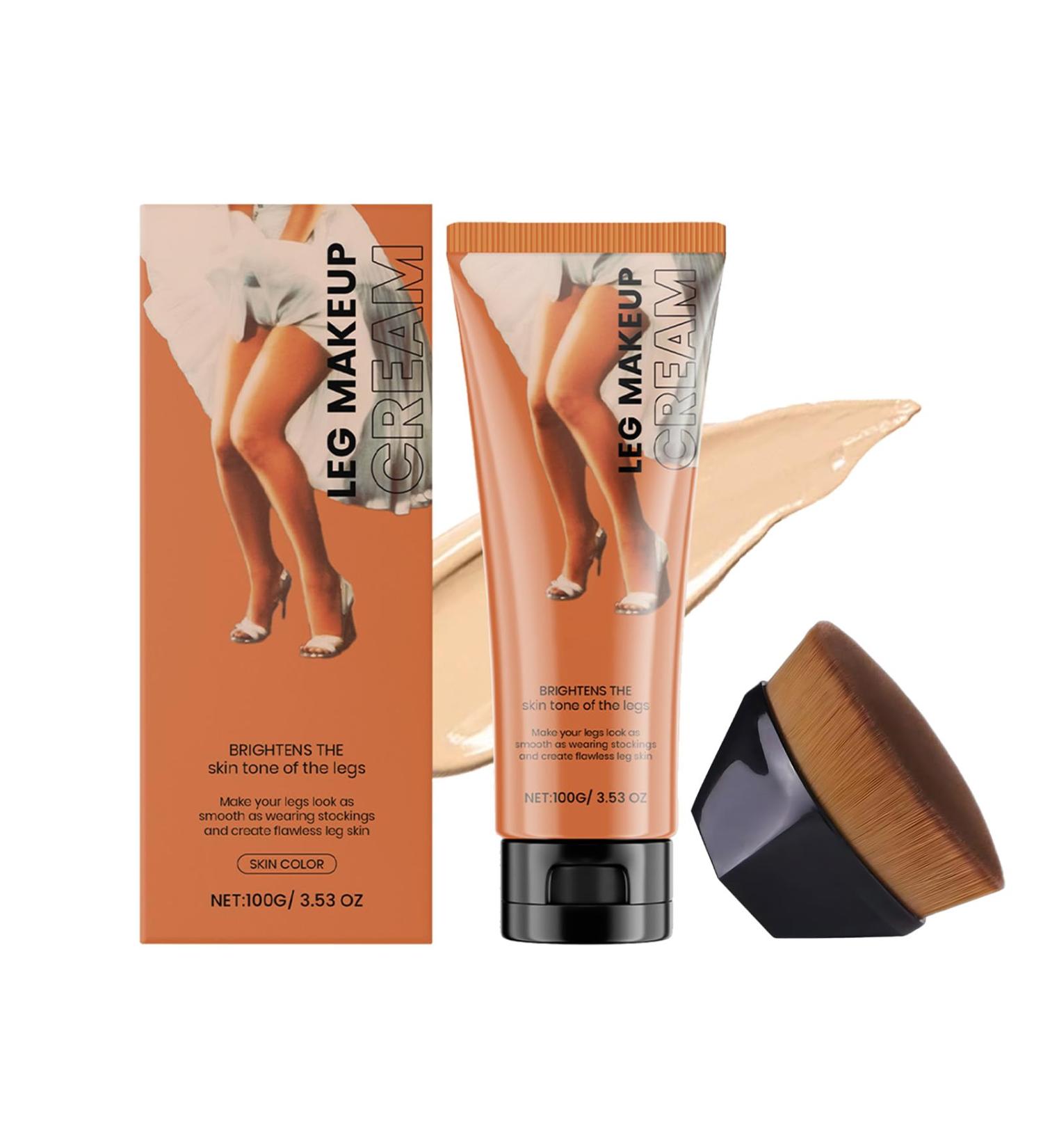 Zynewa Leg Makeup Cream leg makeup cream with brush longlasting coverage and natural complexion light formula for radiant legs skin color skin color - Buy Online on GoSupps.com