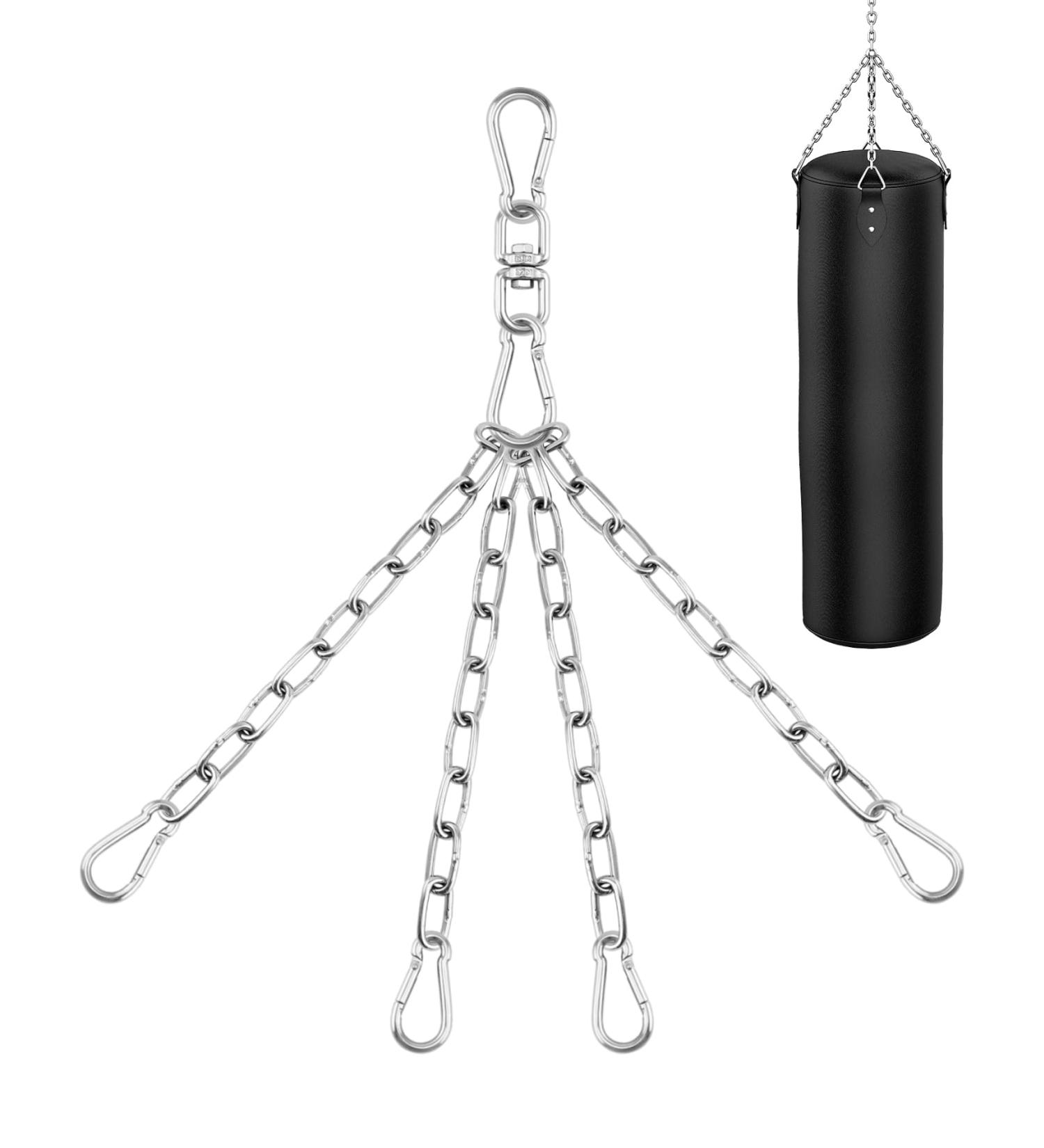 Buy QWORK 4-Stranded Punching Bag Suspension Chain - Durable Stainless Steel 50cm Length 360 Rotation 70kg Capacity - Ideal for Boxing Bags - Buy Online on GoSupps.com