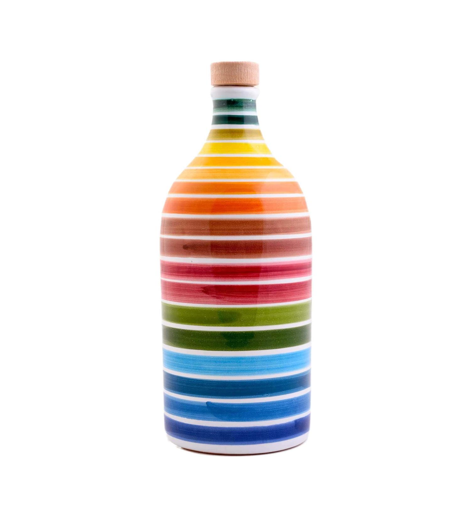 Muraglia - Extra Virgin Olive Oil Rainbow Ceramic Jar (Medium Fruity) 500ml Rainbow Arcobaleno - Buy Online on GoSupps.com
