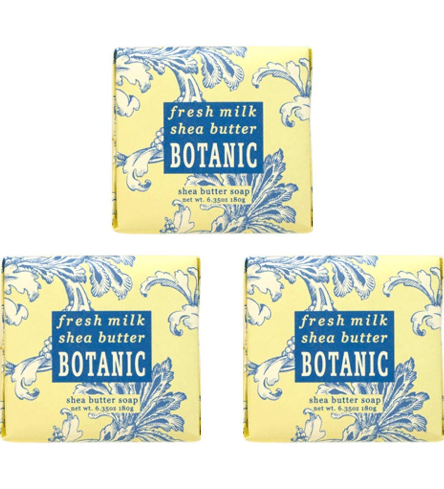 Greenwich Bay Spa Soap with Shea Butter, Cocoa Butter, Loofah, and Apricot Seed - 6.35 Ounce (3 Pack), Fresh Milk Scent - Paraben and Sulfate Free - Buy Online on GoSupps.com